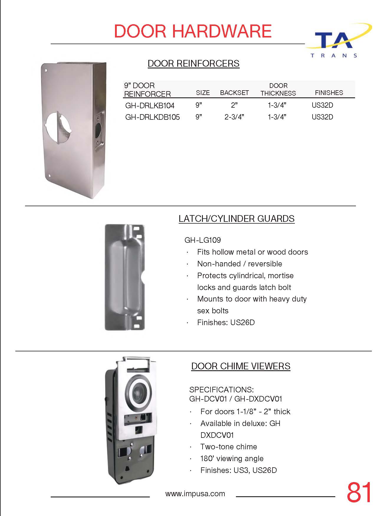 Trans-Atlantic Co GH-DCV01-US3 Entry-Door-Viewers - View #2