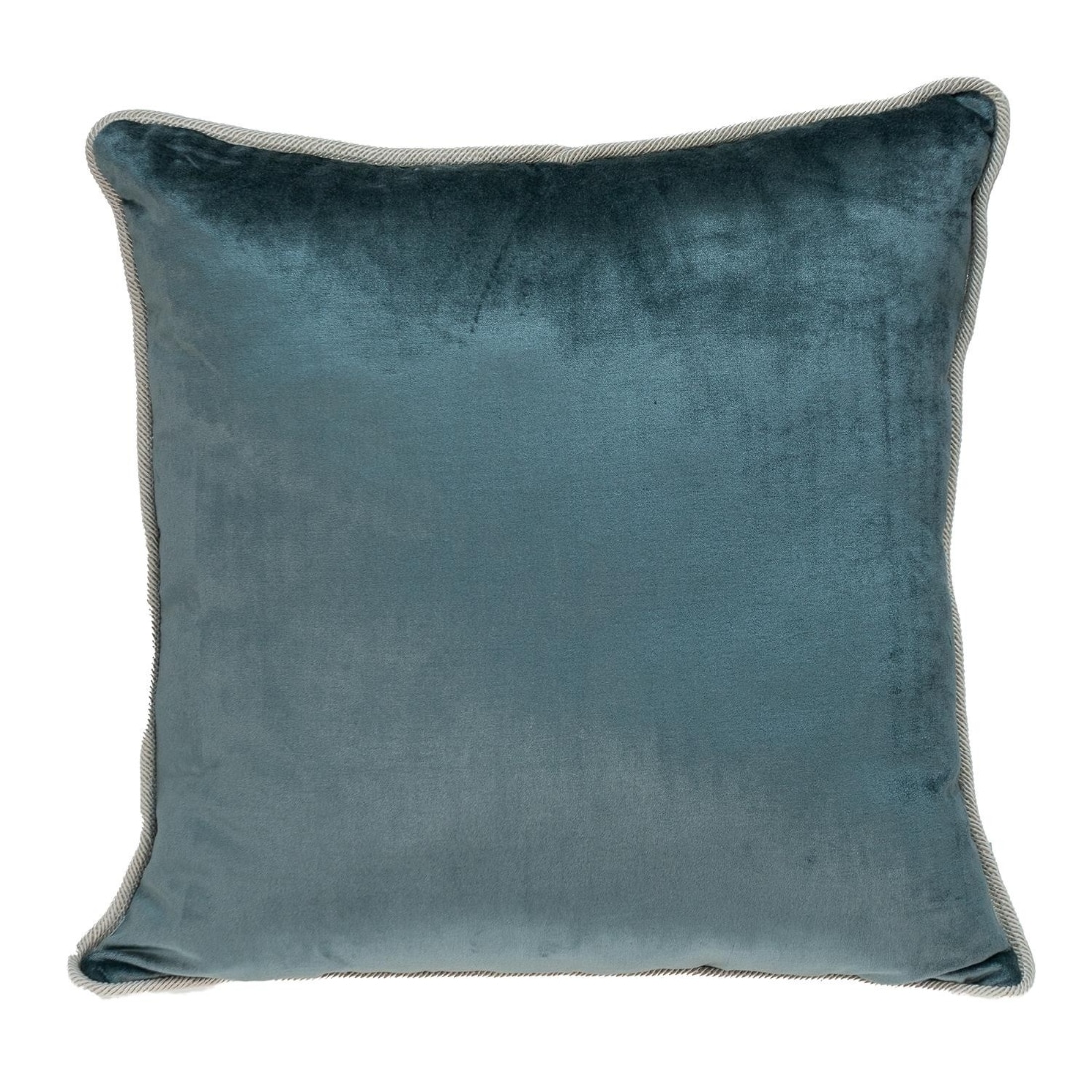 HomeRoots 4000402769 Reversible Gray and Teal Square Velvet Throw Pillow