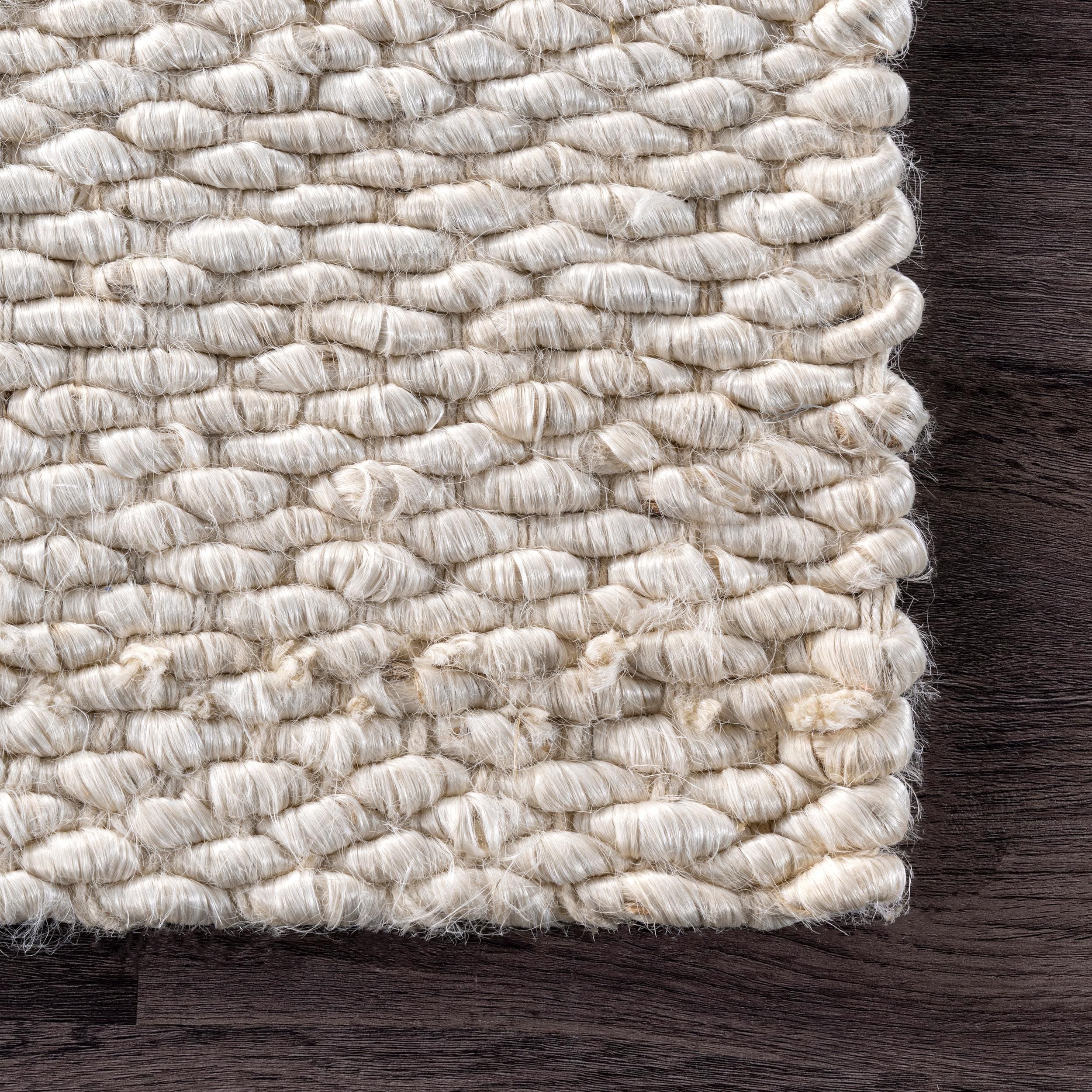 nuLOOM Hailey 8 X 8 (ft) Jute Off White Square Indoor Solid Area Rug in the Rugs  department at