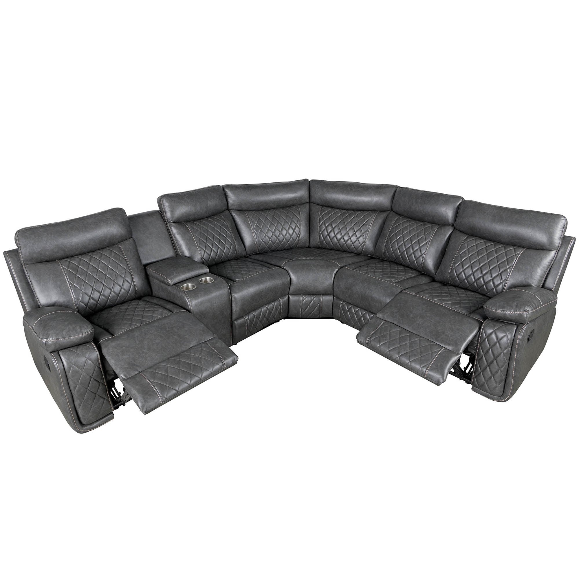 Granger dark gray motion online faux leather sofa