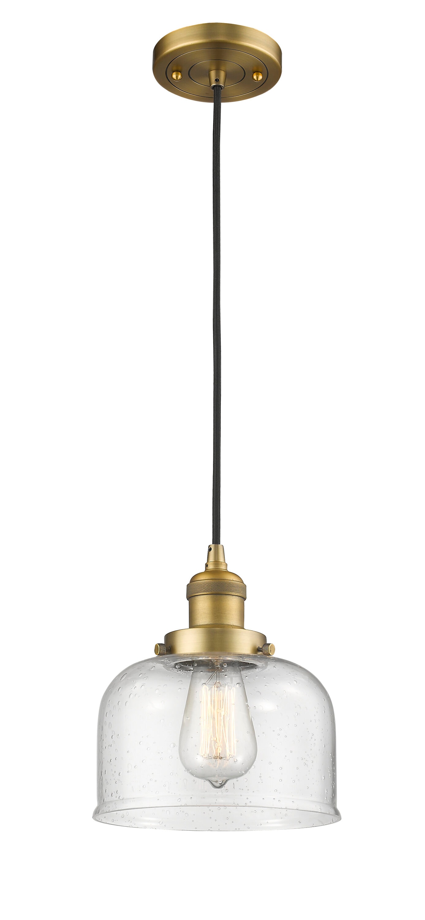 Brushed Brass and Glass Mini Pendant Light