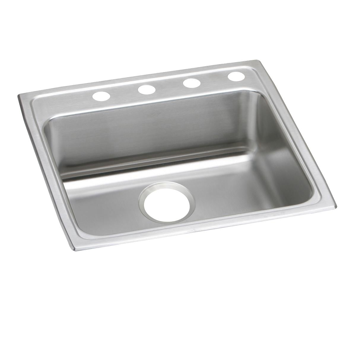 Elkay LRAD2222653 Lustertone Drop-in 22.0-in x 22.0-in Stainless steel Single bowl 3-Hole 18 -Gauge Kitchen Sink