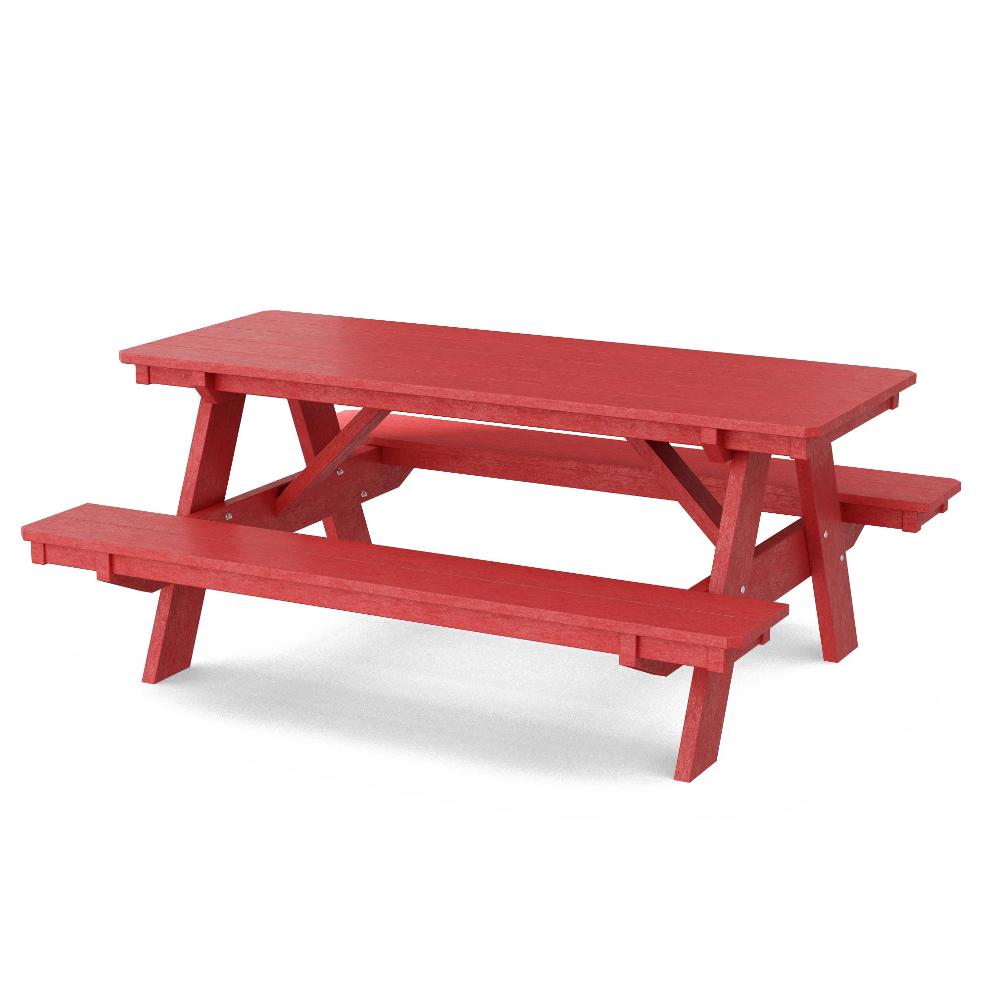 Wildridge LCC-165-CR 72-in Red Recycled plastic Rectangle Picnic Table