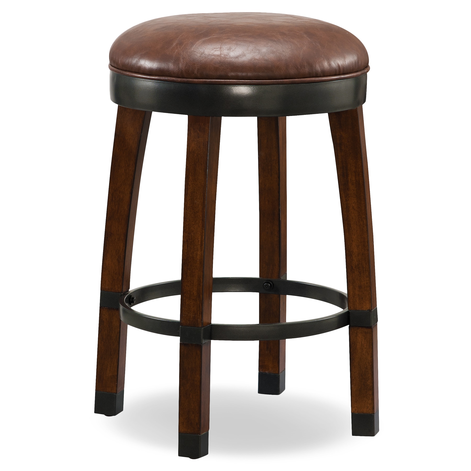 backless harlow upholstered swivel counter stool