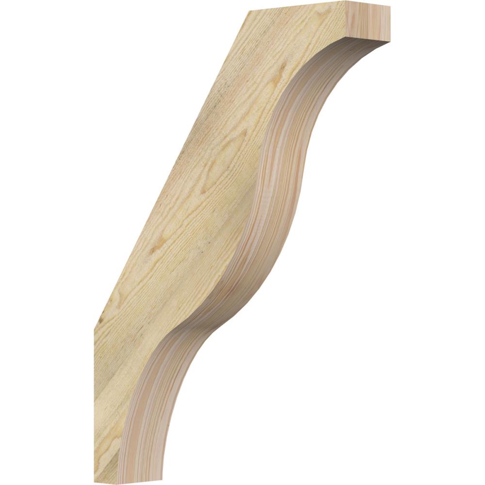 Ekena Millwork BRC04X20X28FST00RDF 4-in x 20-in x 28-in Douglas Fir Unfinished Wood Funston Rough Sawn Knee Brace