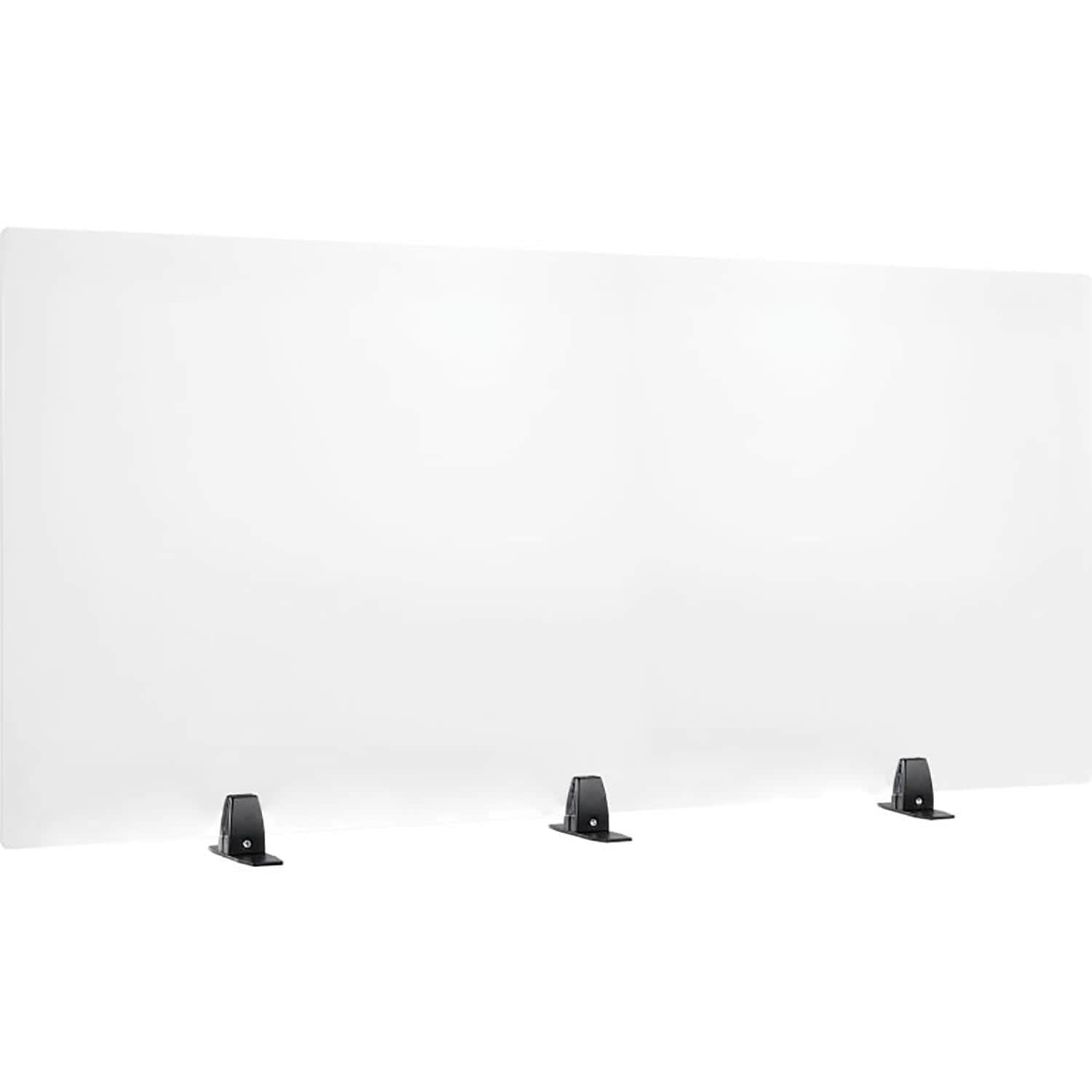 Global Industrial 695845 Interion By  695845 60-inW x 24-inH Freestanding Clear Desk Divider