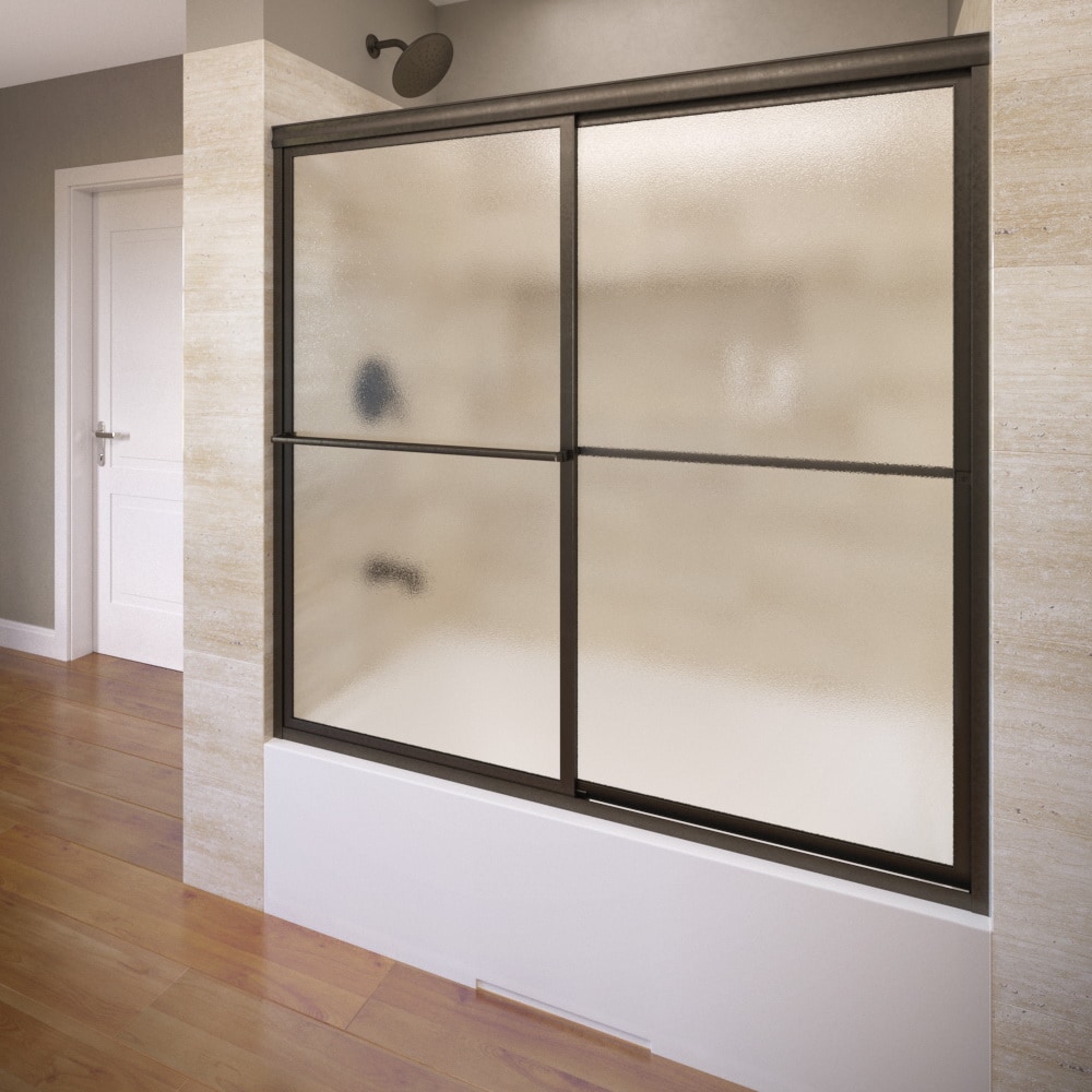 Basco DLXH05A5956OBOR Deluxe Oil Rubbed Bronze 57-in to 59-in W x 56-Inches H Framed Bypass Sliding Bathtub door