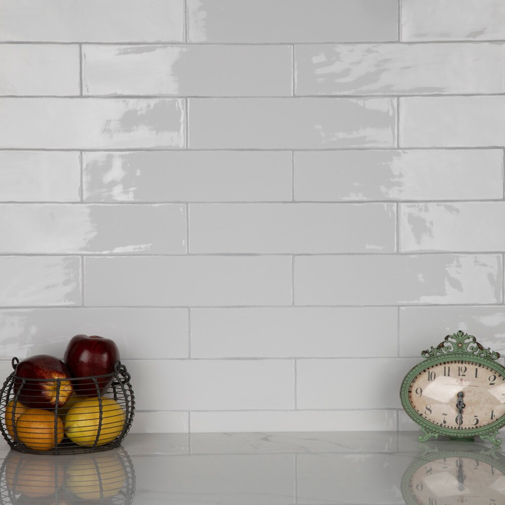 Affinity Tile (Sample) Chester Bianco 3-in x 12-in Glossy Ceramic ...
