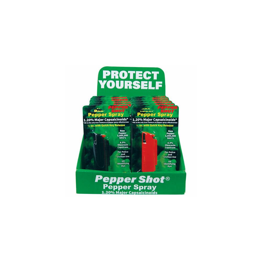  SFTYT061 Safety Technology D-PS-HC-MIXED Pepper Shot with Counter Display, Multi Color - 12 Piece