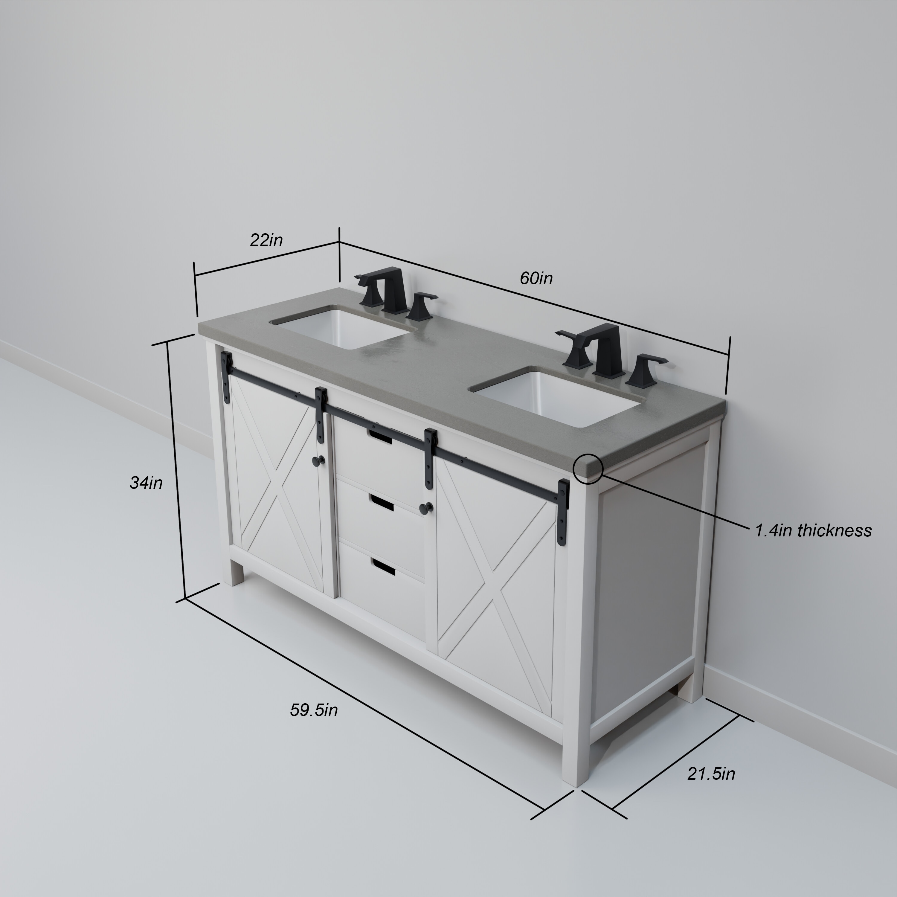 Lexora LM342260DAASM24 Bath-Vanity-Combo - View #9