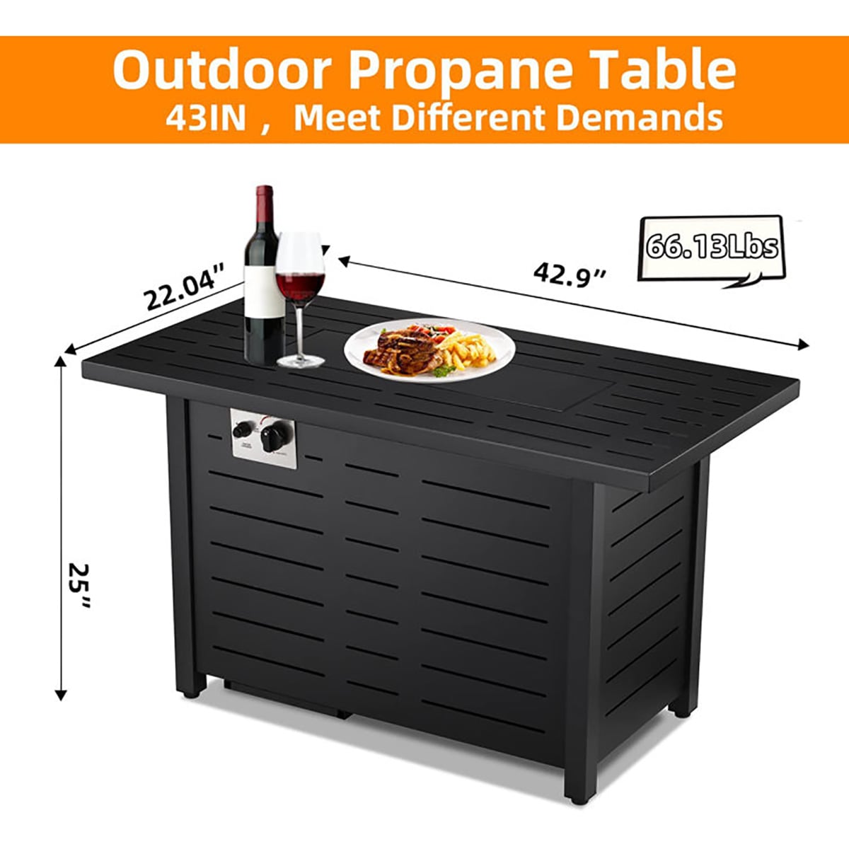 COWSAR 46R43-BLACK Outdoor-Gas-Firepits - View #5