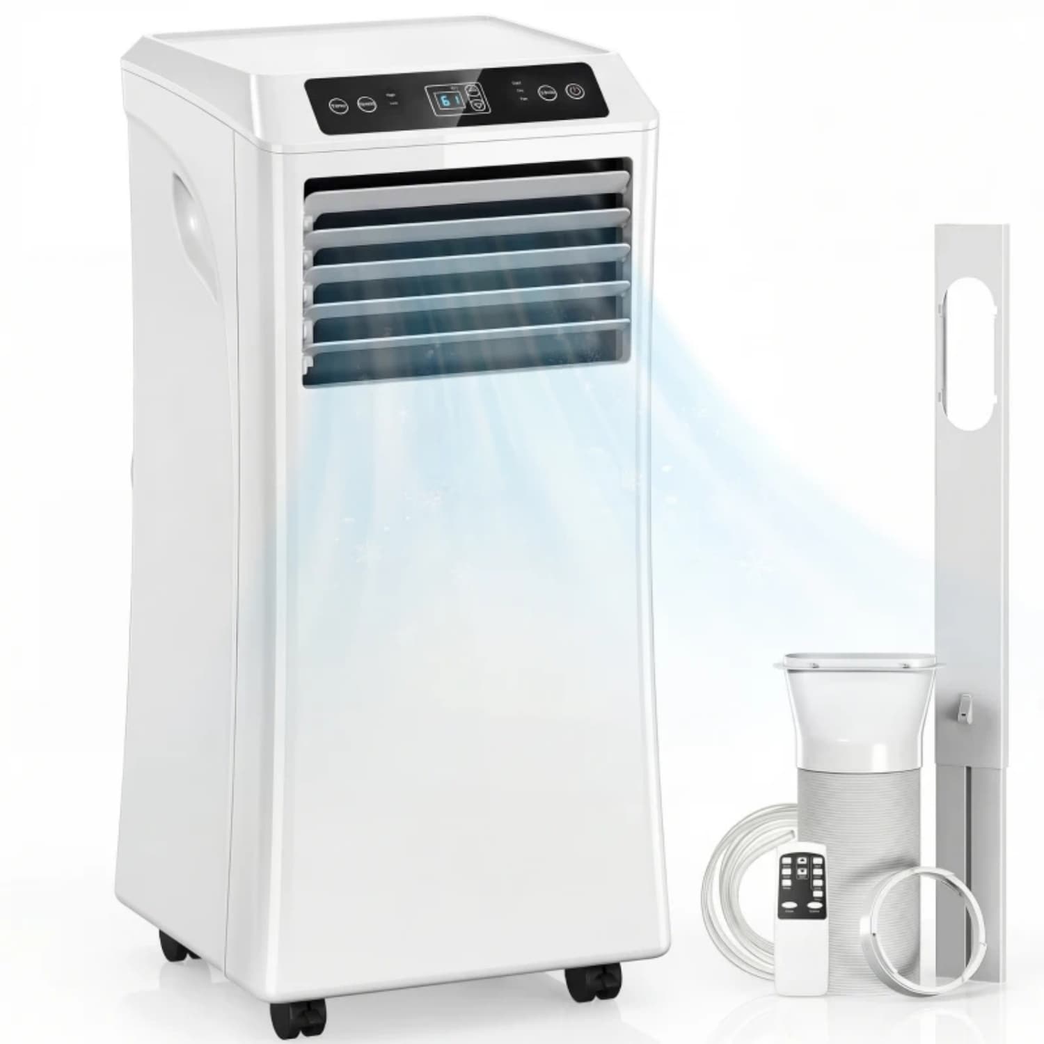 Elexnux 10000 BTU (DOE) 115-Volt Ventless Small Room Portable Air Conditioner Remote Included