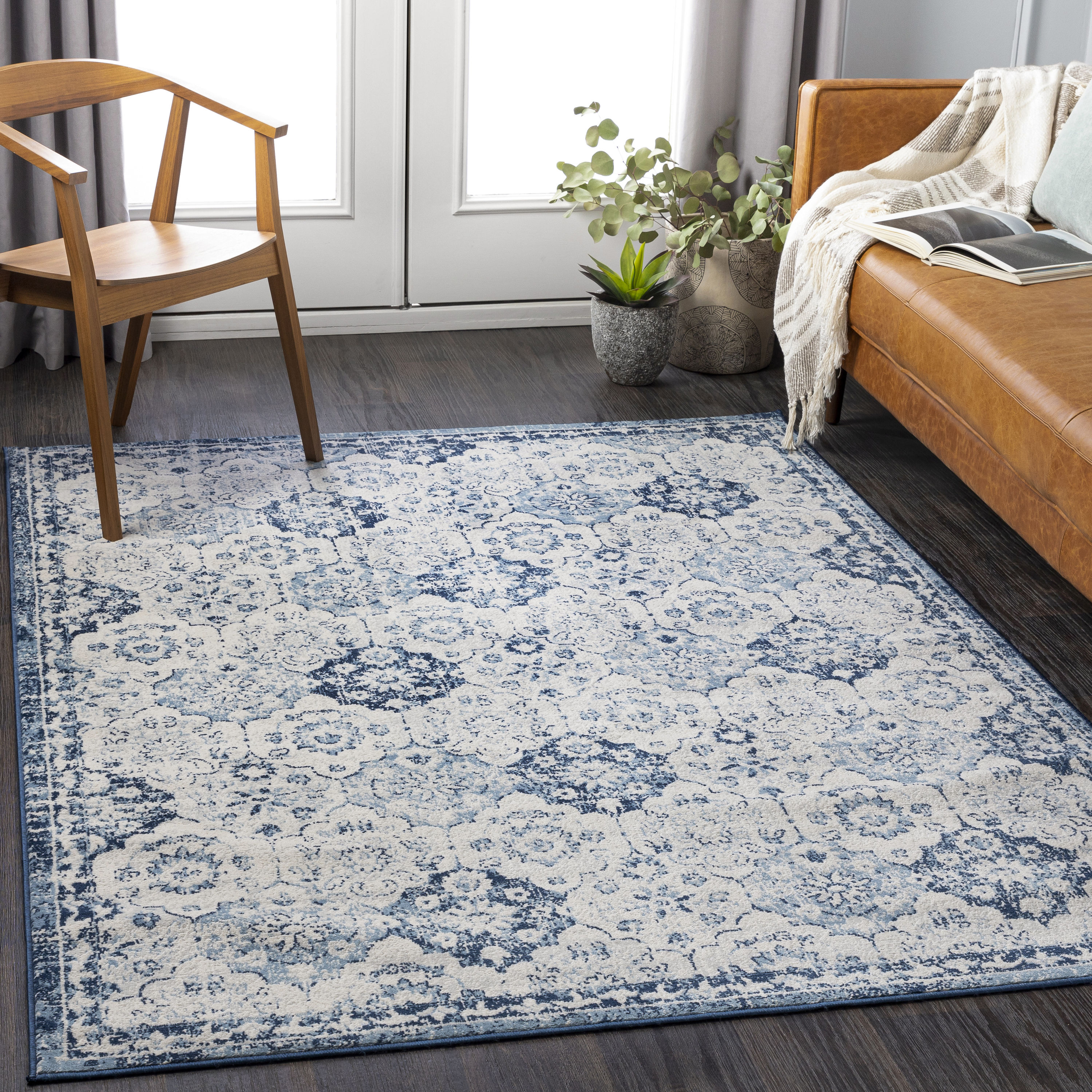 Surya Roma 5 x 7 Navy Indoor Medallion Oriental Area Rug at Lowes.com