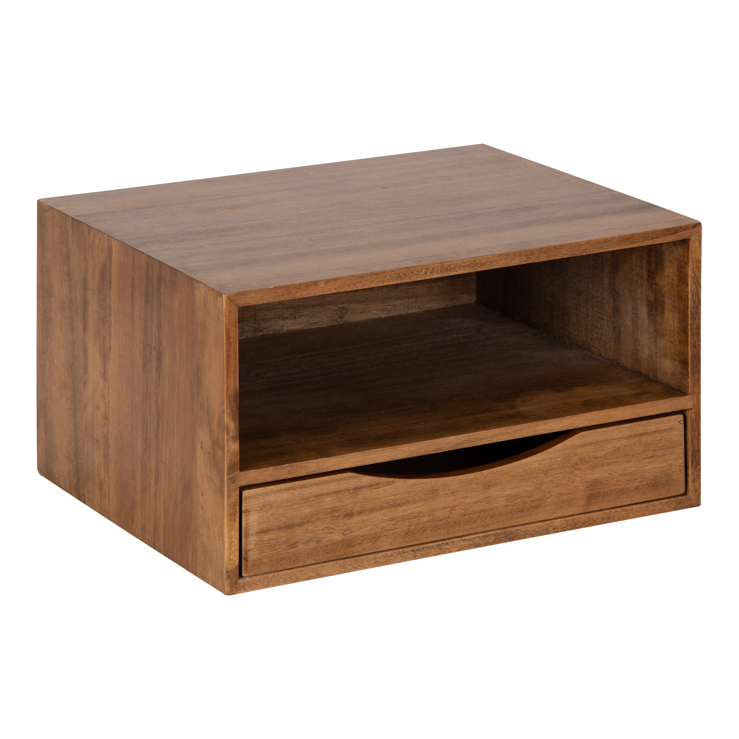 Kate and Laurel 219804 10-Inches L x 10-Inches D x 7-Inches H Rustic Brown Wood Rectangular Floating shelf
