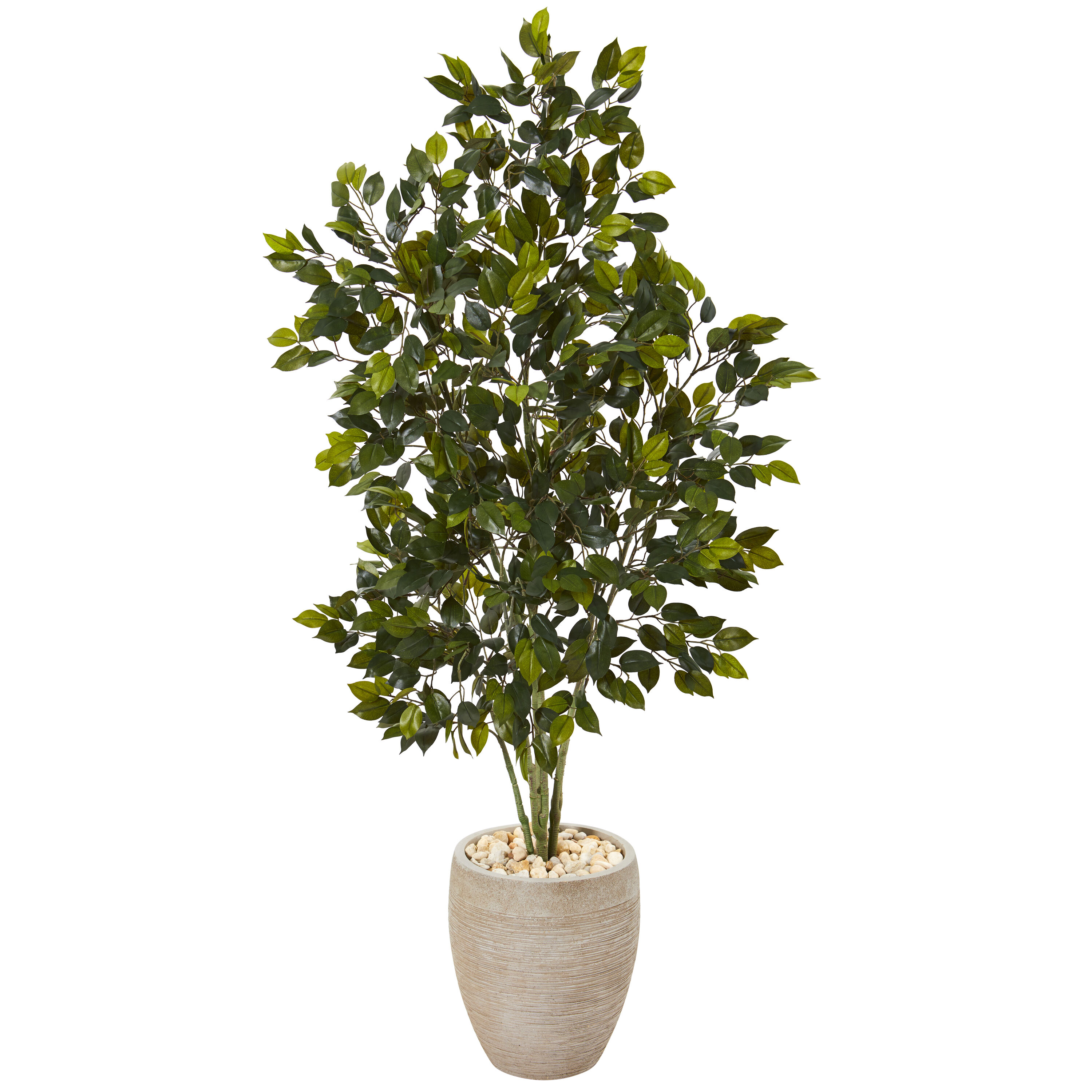  53-in Ficus Artificial Tree in Sand Colored Planter