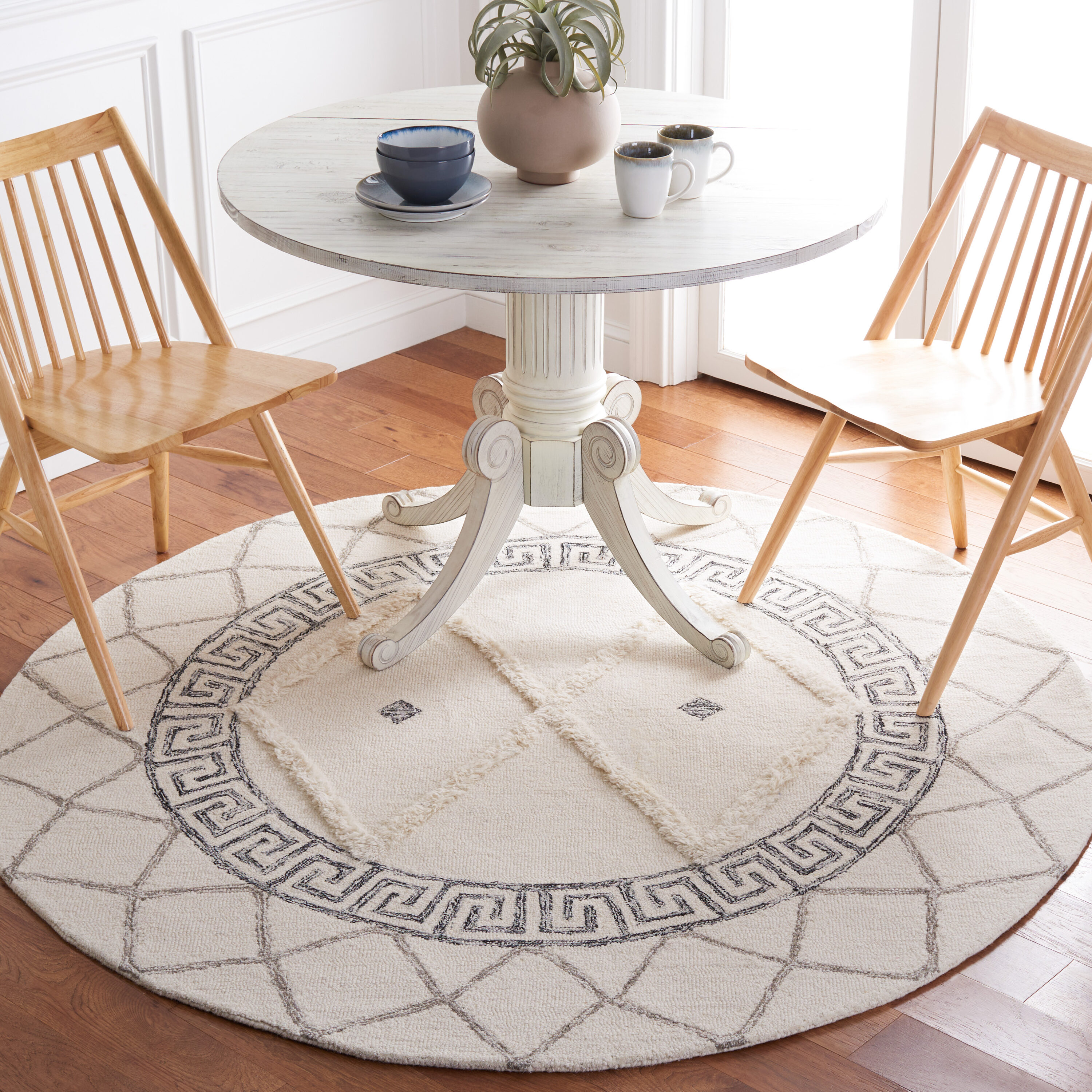  Casablanca 986 Ivory/Black Transitional 6ft x 6ft Round Rug