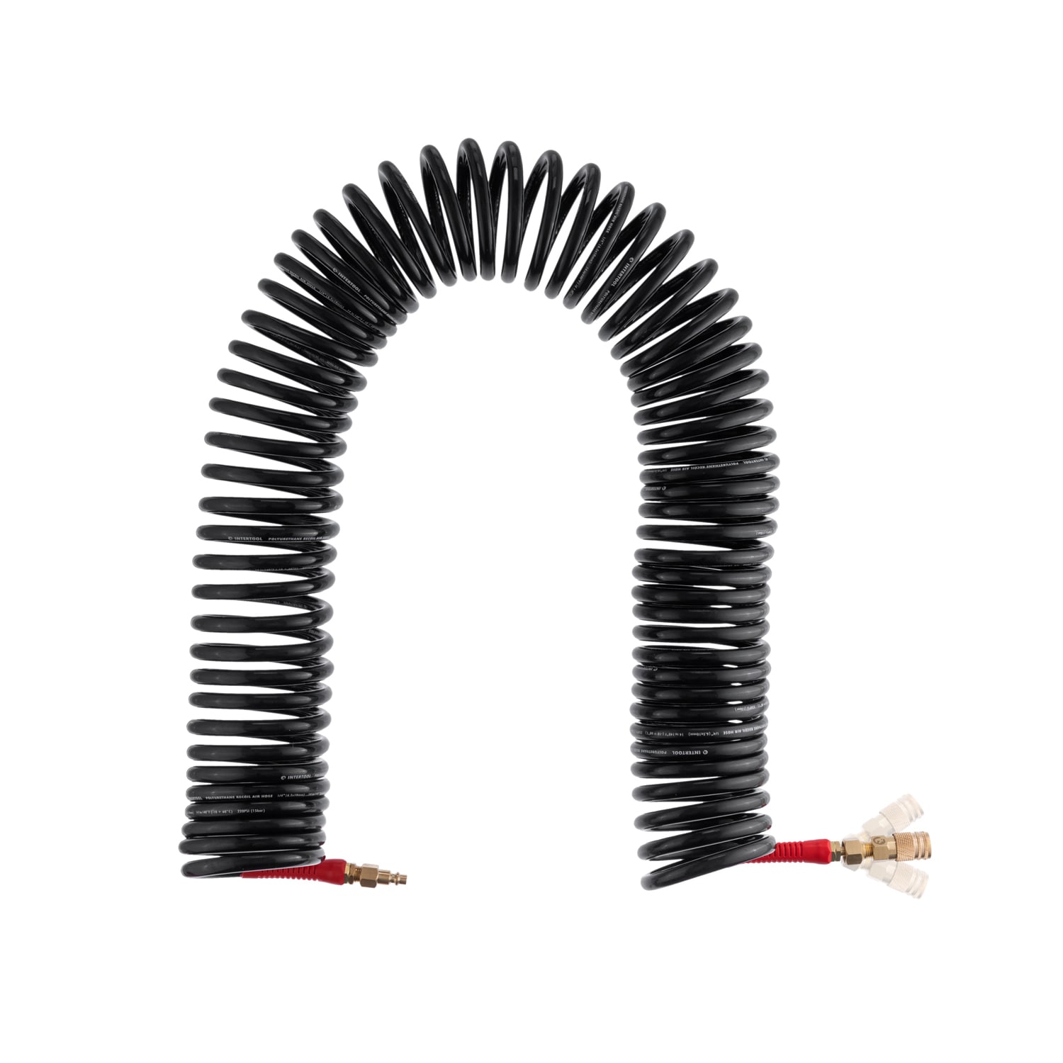 INTERTOOL PT08-1717 5/16 in X 50-ft Recoil Air Hose W/ Brass Fittings and Ball Swivel End