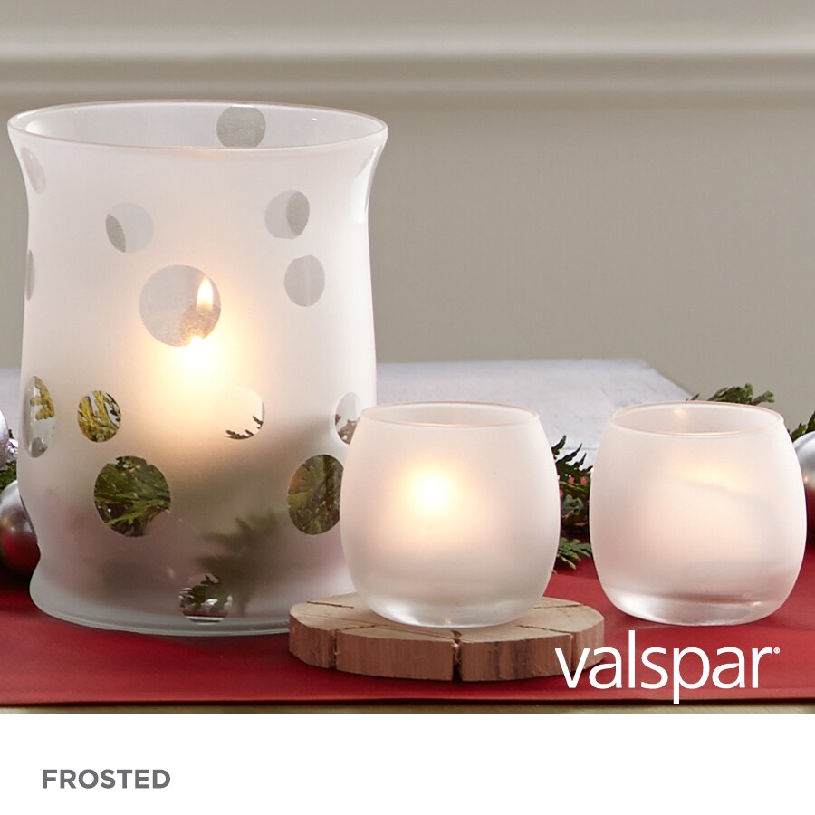 Valspar frosting spray paint for frosted glass  Frosted glass diy,  Frosted candle jar, Glass bottle candles