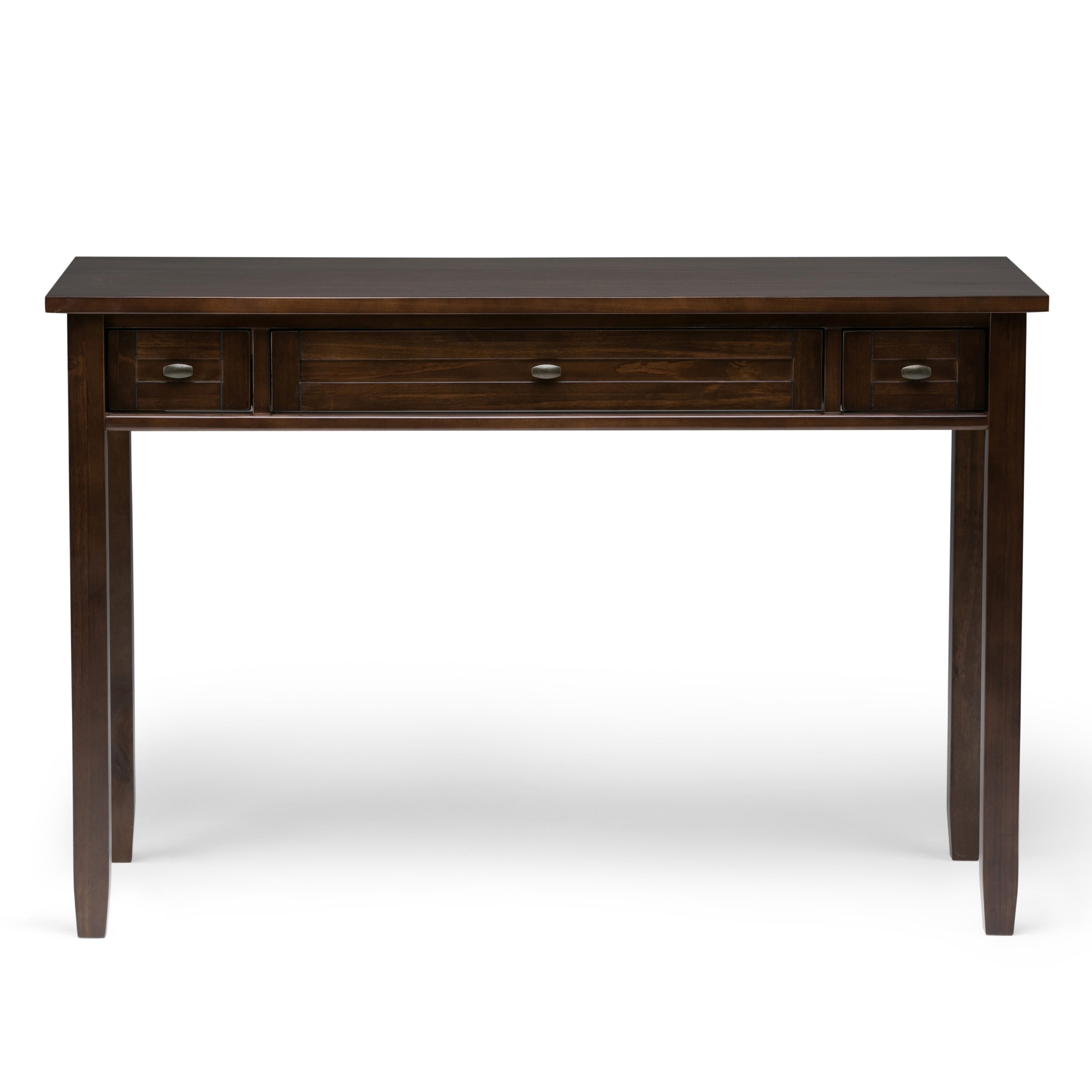 Tobacco Brown Solid Wood Writing Desk with Keyboard Tray