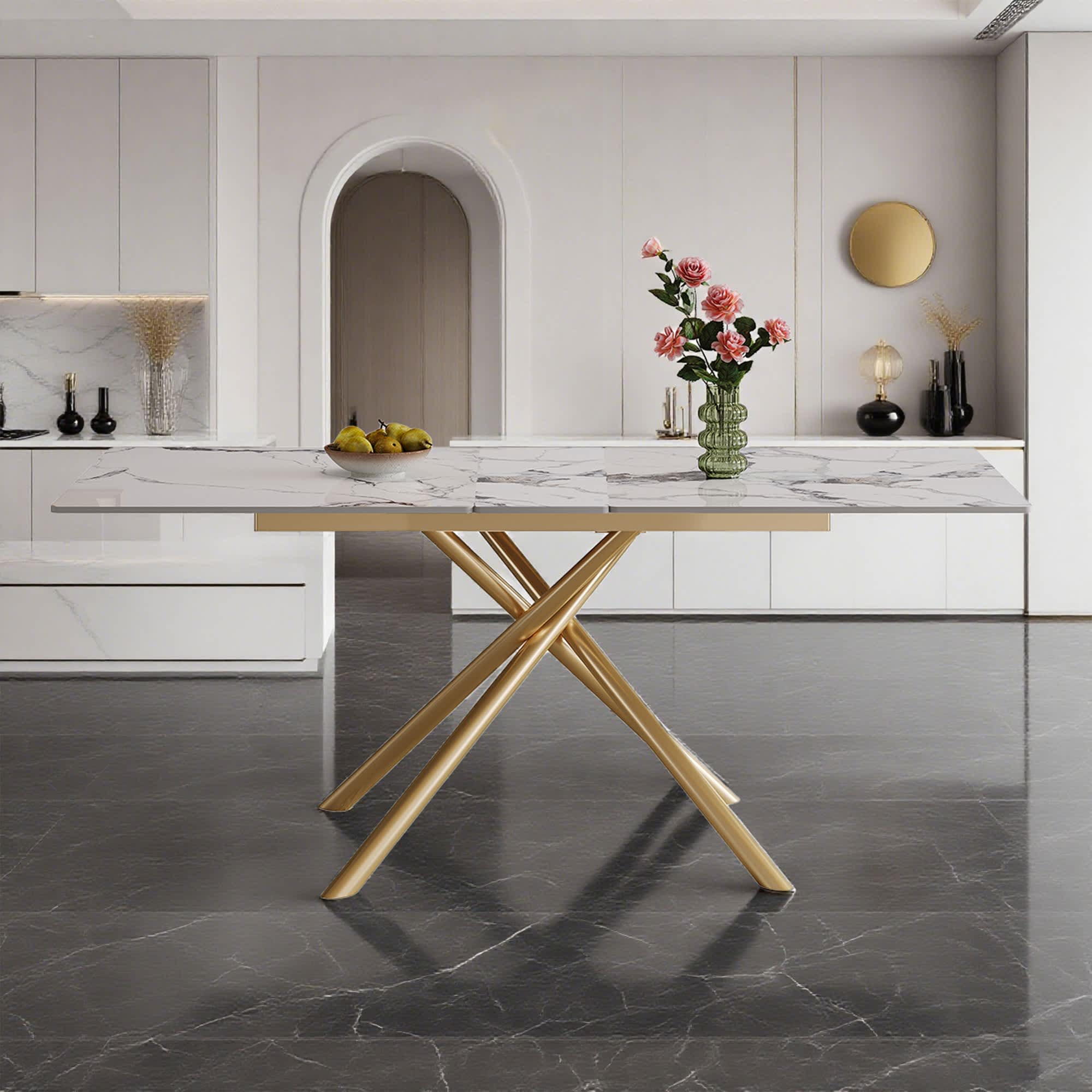 Coolbibila NYLAH-TABLE-GOLD Dining-Tables - View #2