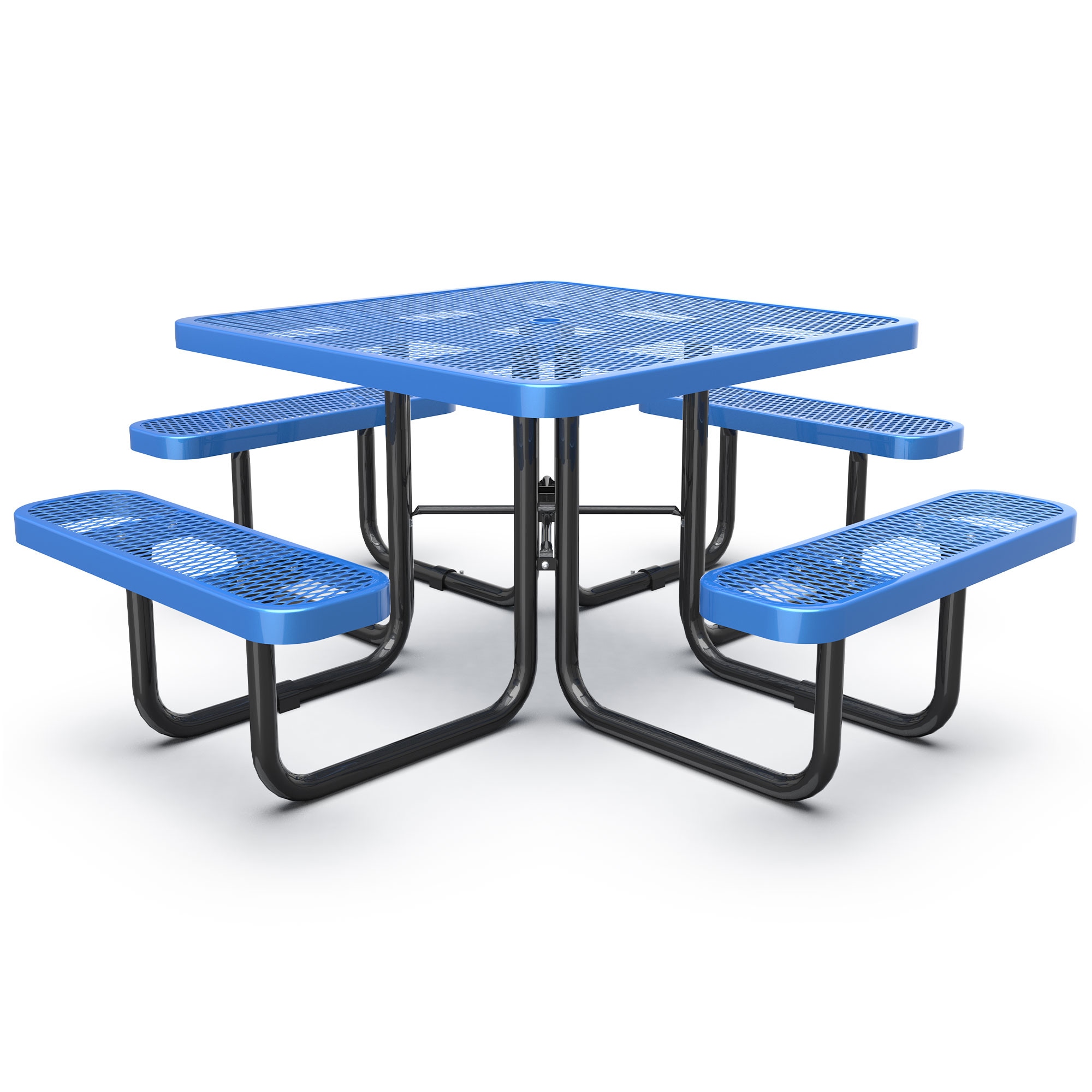 SINOFURN SYA710019GY 46-in Blue Steel Square Picnic Table