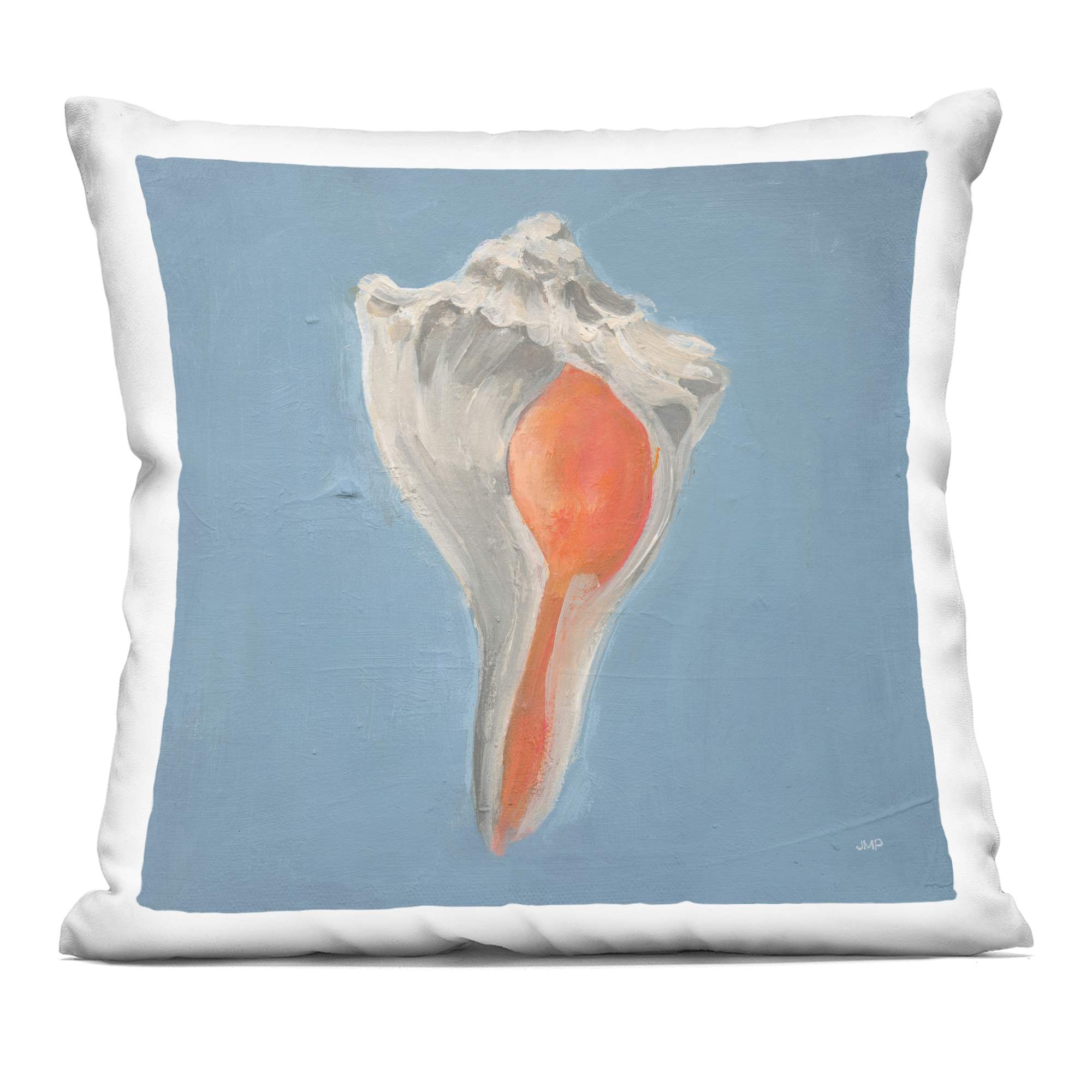 Stupell Industries PLQ-540-SQW-18X18 Soft Sea Conch Shell Decorative Printed Throw Pillow design by Julia Purinton 18 x 18
