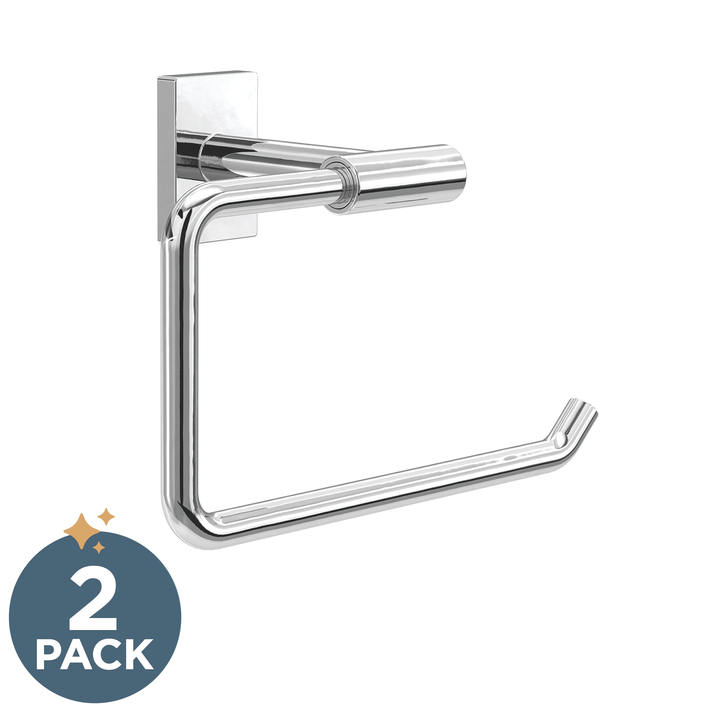 Franklin Brass HRT50PC-2PK Hartwell Polished Chrome Wall mount Euro Toilet Paper Holder 1 -Rolls 2 -Pack