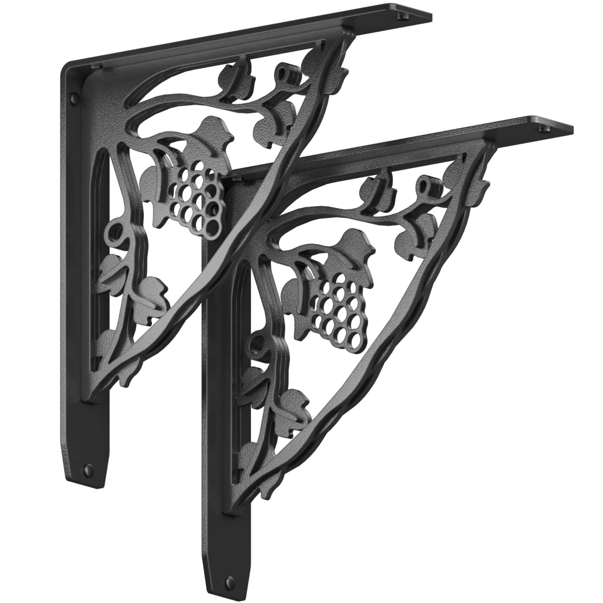 STARBY SB-MADEIRA-12 12-in L x 2-in W x 12-in D Heavy Duty Black Shelf Bracket (2-Pack)