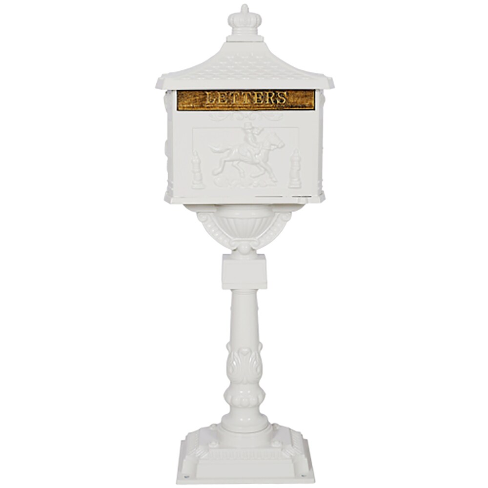 Yulika White Mailbox with Cast Aluminum Rust-proof Perfect for Porch and Curbside