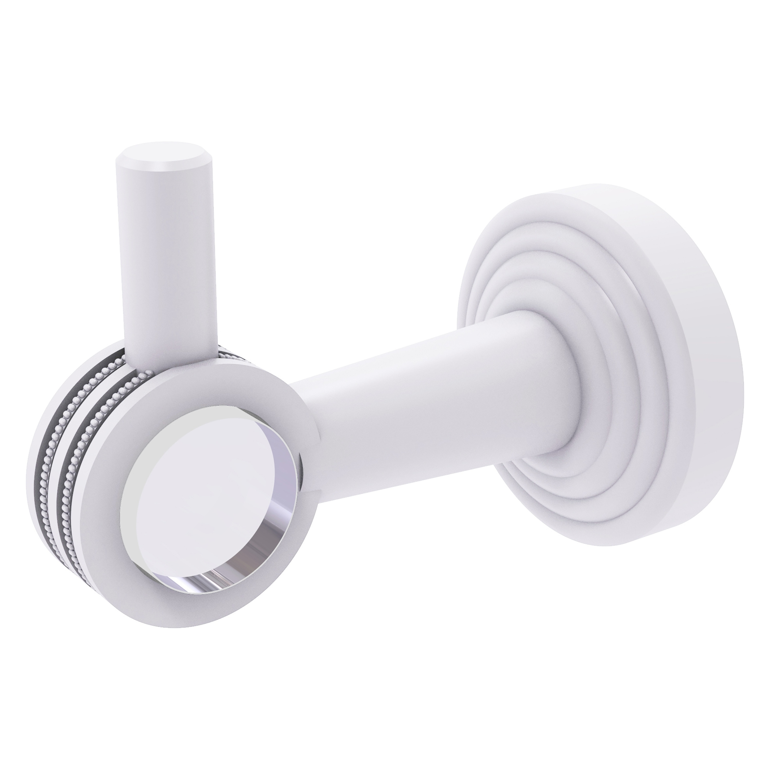 Allied Brass PB-20D-WHM Pacific Beach Matte White Single -Hook Wall mount Towel Hook