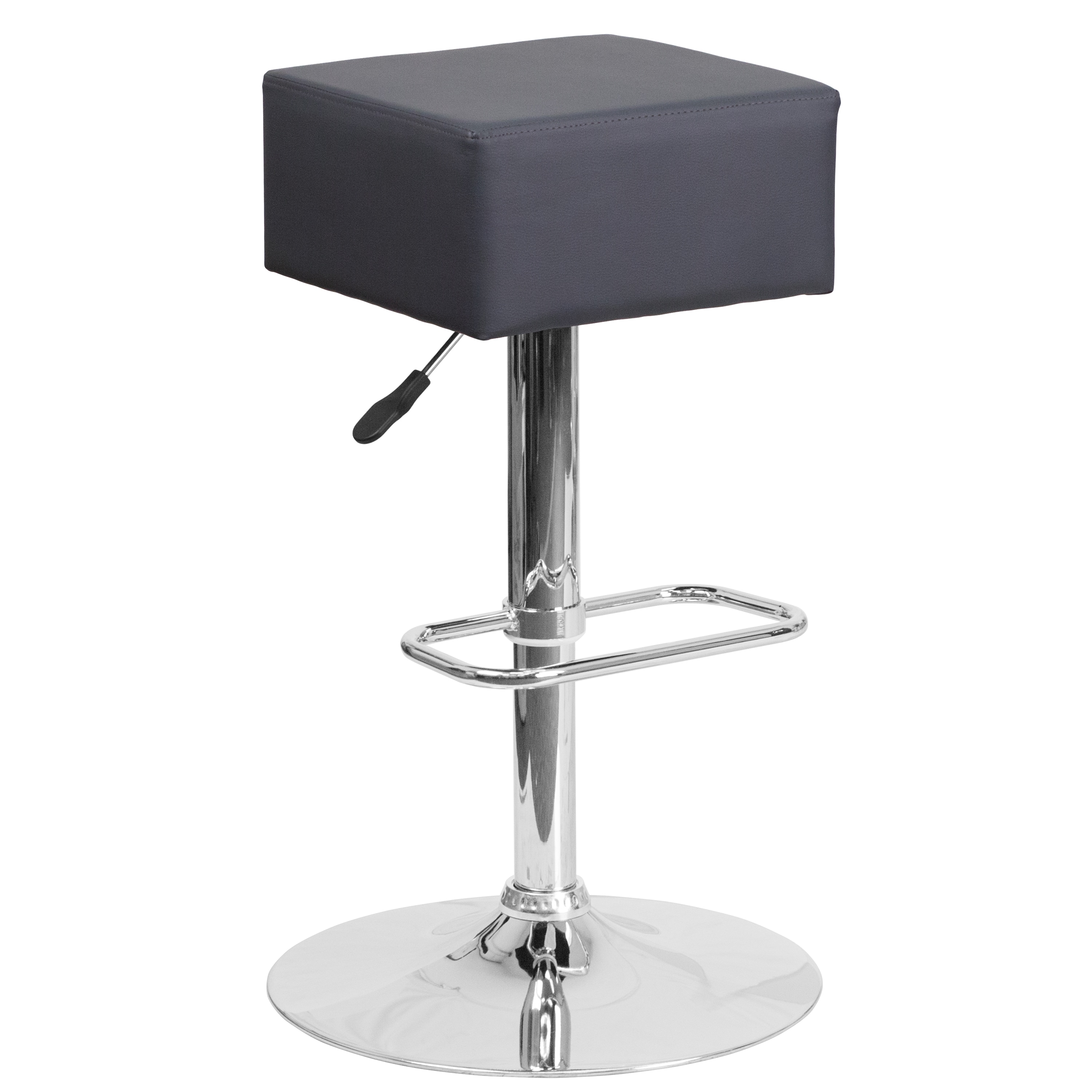 Flash Furniture 889142048152 Gray 30.25-in H Adjustable height Upholstered Swivel Metal Backless Bar Stool