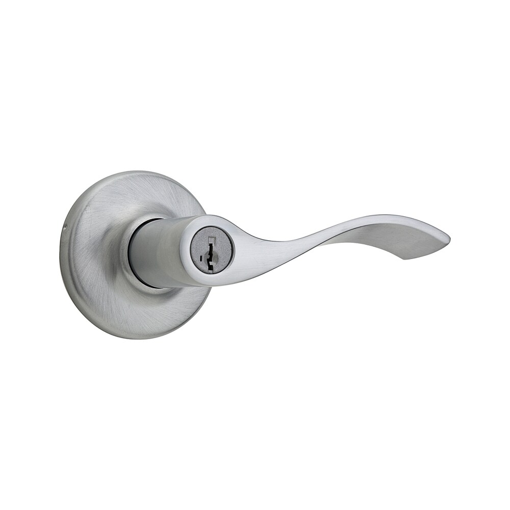 Kwikset 405BL-S Nickel Balboa Reversible Keyed Entry Door Leverset With Smartkey