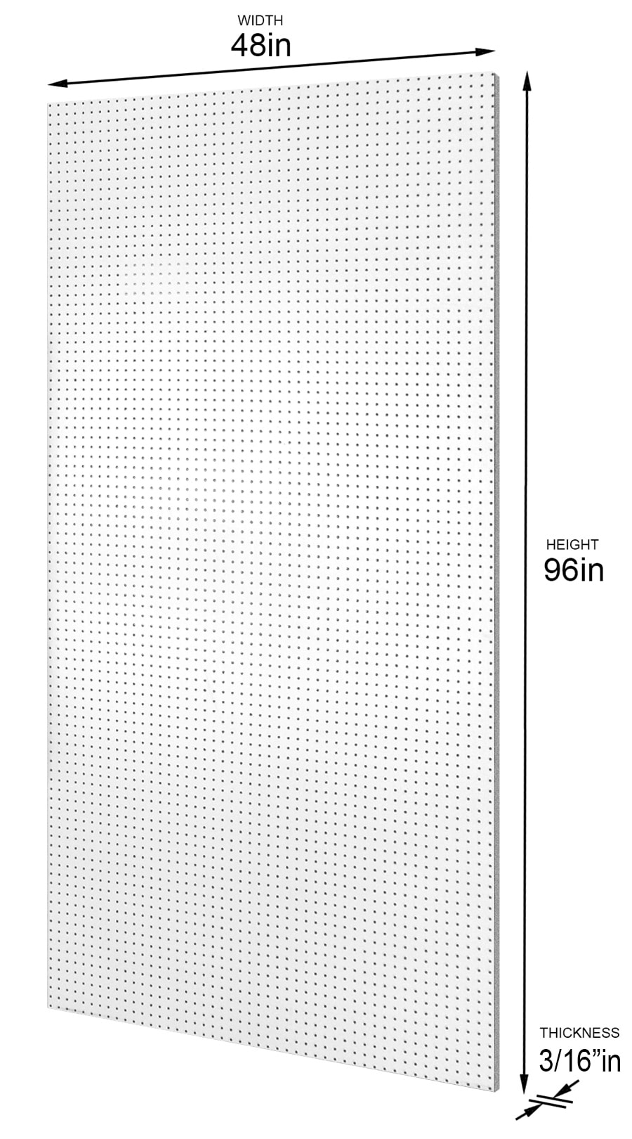 Hardboard Pegboard in White (47.75-in W x 95.75-in H) in the