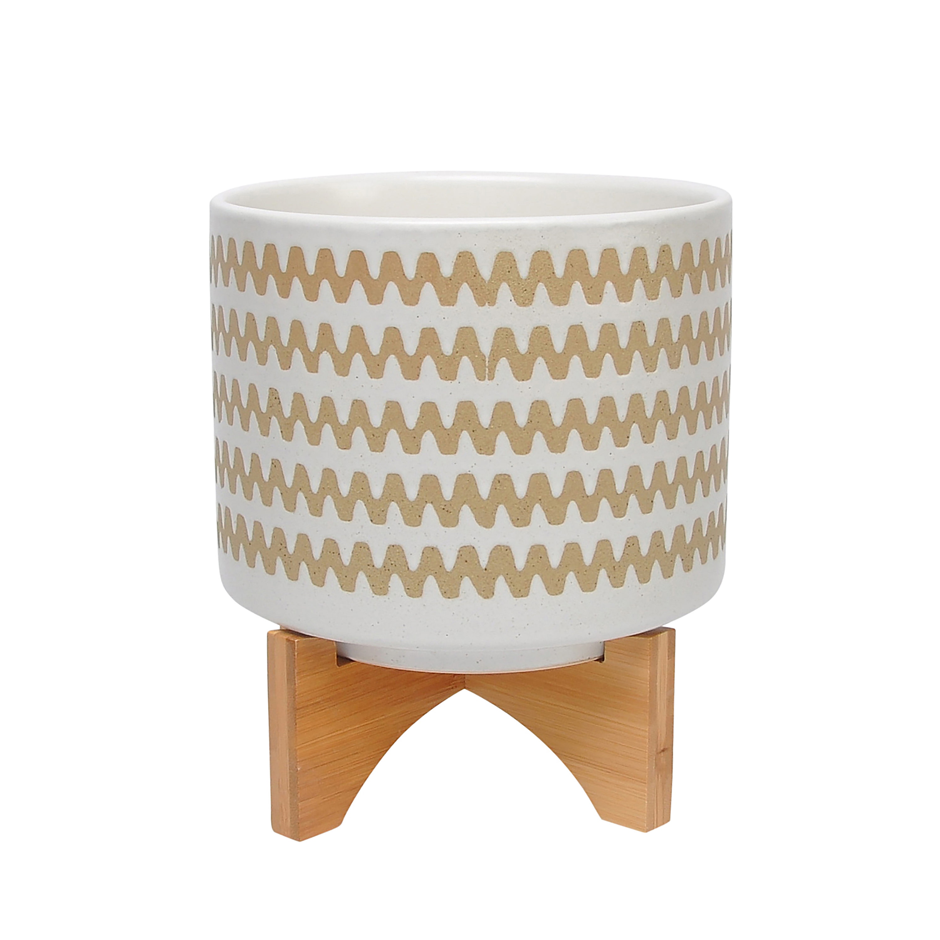 Sagebrook Home 16121-02 Round 8-in W x 9-in H White Ceramic Indoor/Outdoor Planter