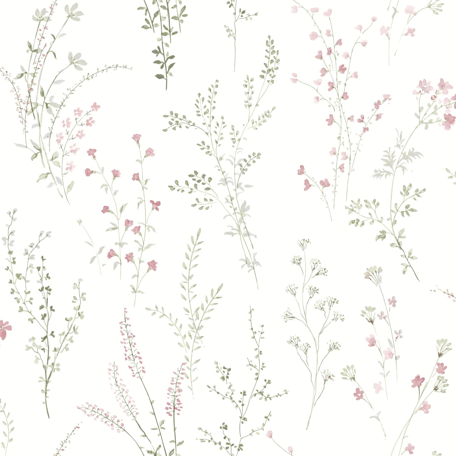 York Wallcoverings FH4028 Simply Farmhouse 56.4-Sq. Feet Green Non-woven Floral Unpasted Wallpaper