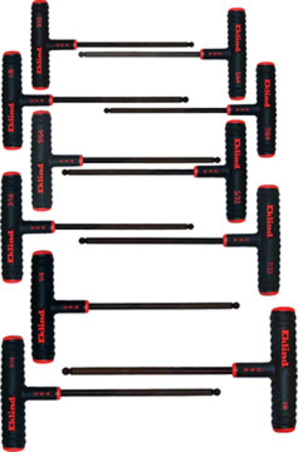 Eklind 60811 Assorted T-Handle Standard (SAE) 11 -Pieces Ball End Hex key set