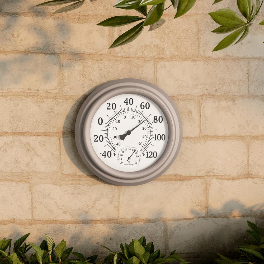 Nature Spring Indoor/Outdoor Wall Thermometer and Humidity Gauge - Metallic