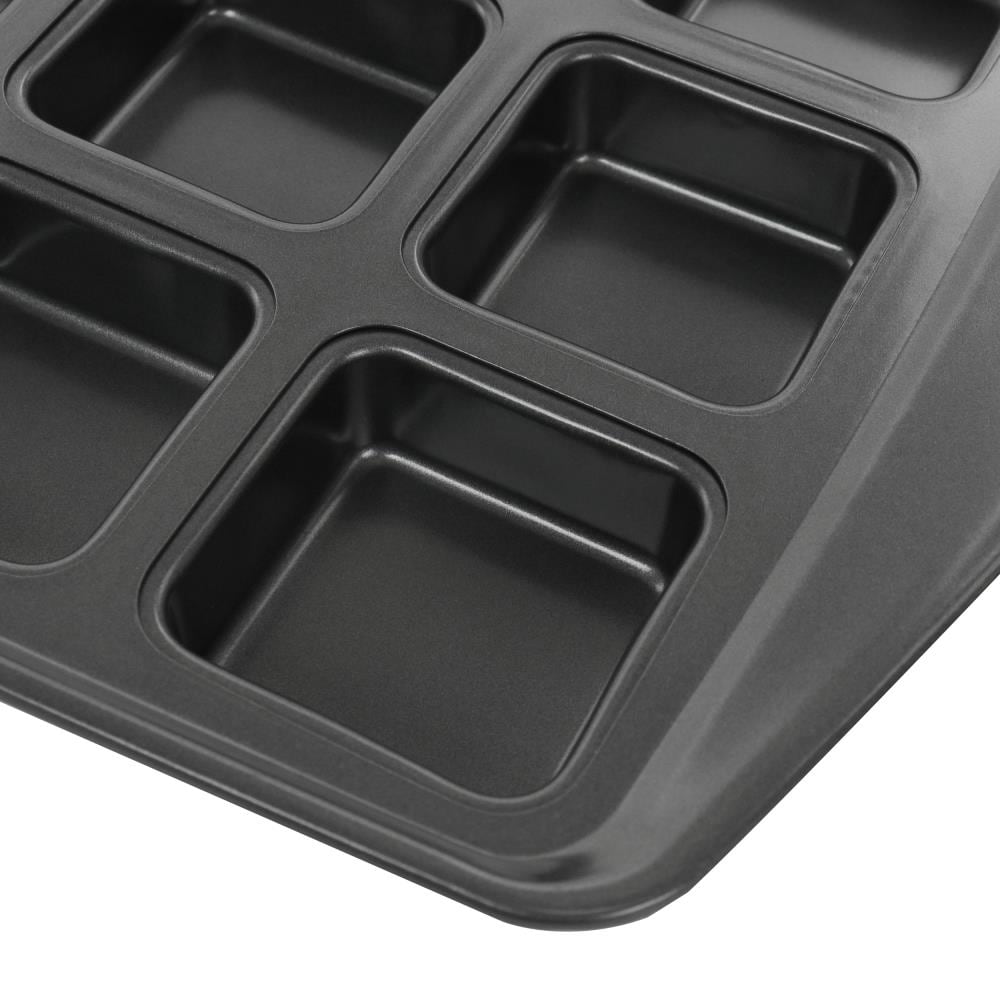 1pc Brownie Pan, Mini Square Muffin Pan Black Tin Nonstick 12