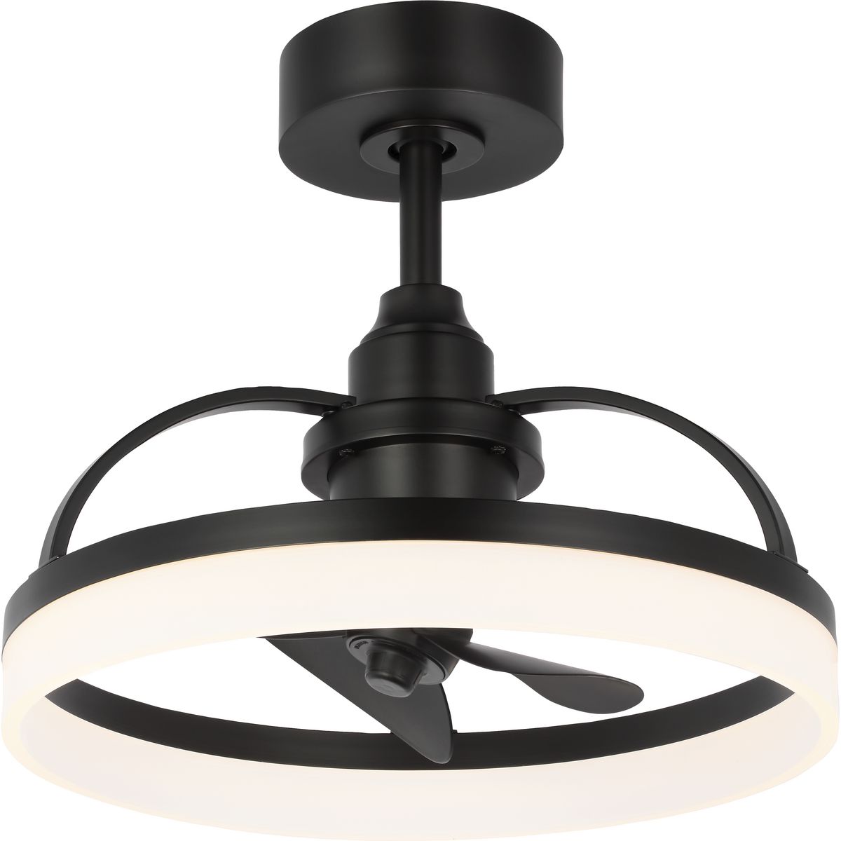 Matte Black 20" LED Ceiling Fan with Remote and Light