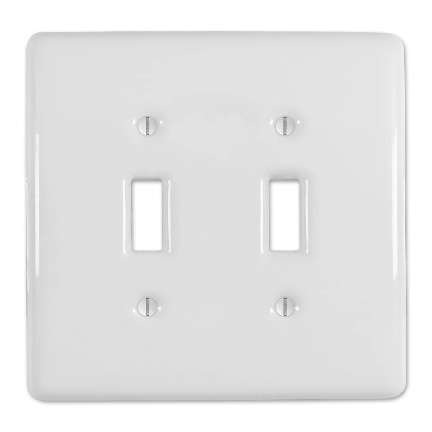 Amerelle Metro White 2 gang Ceramic Toggle Wall Plate 1 pk #EJD3003441