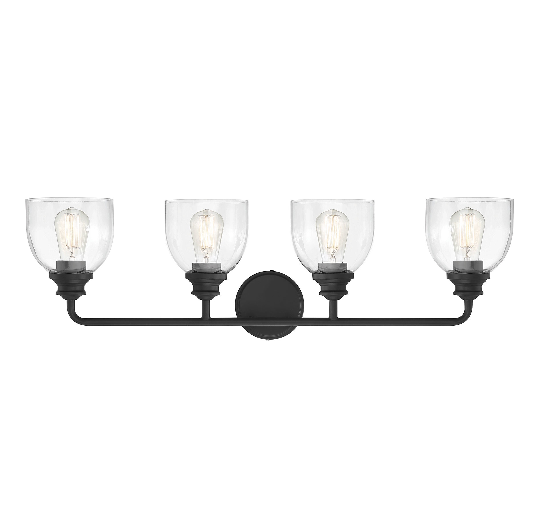Savoy House Essentials 8-7205-4-BK Vale 33-in 4 -Light Matte Black Modern/contemporary Vanity light
