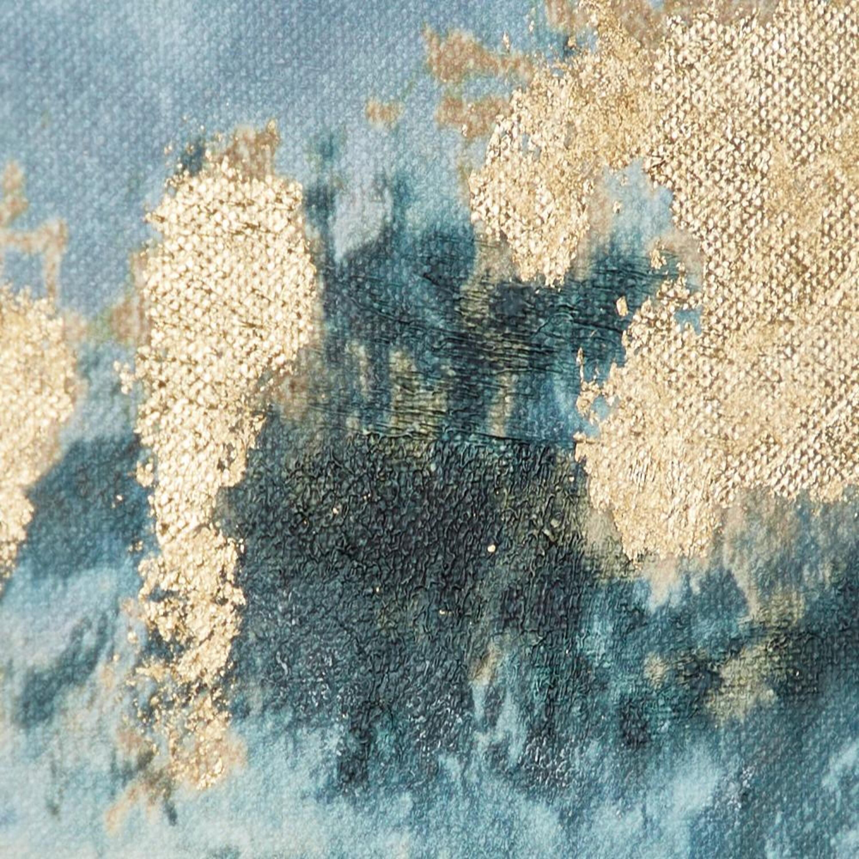 Blue and Gold Abstract Geode Canvas Wall Art