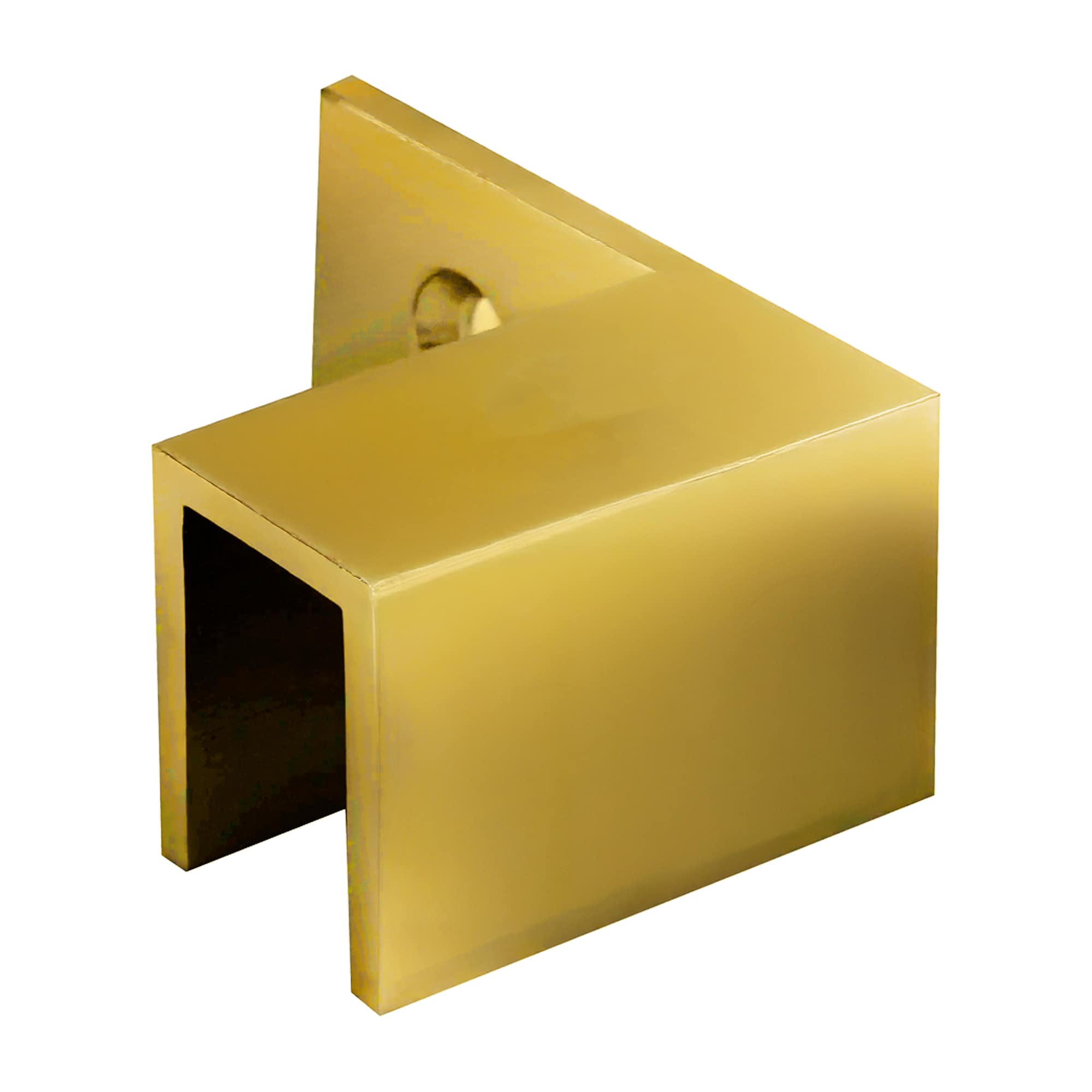 Brixwell  WMS0R37BR Polished Brass Right Hand Sleeve Over Wall Mount Glass Clamp