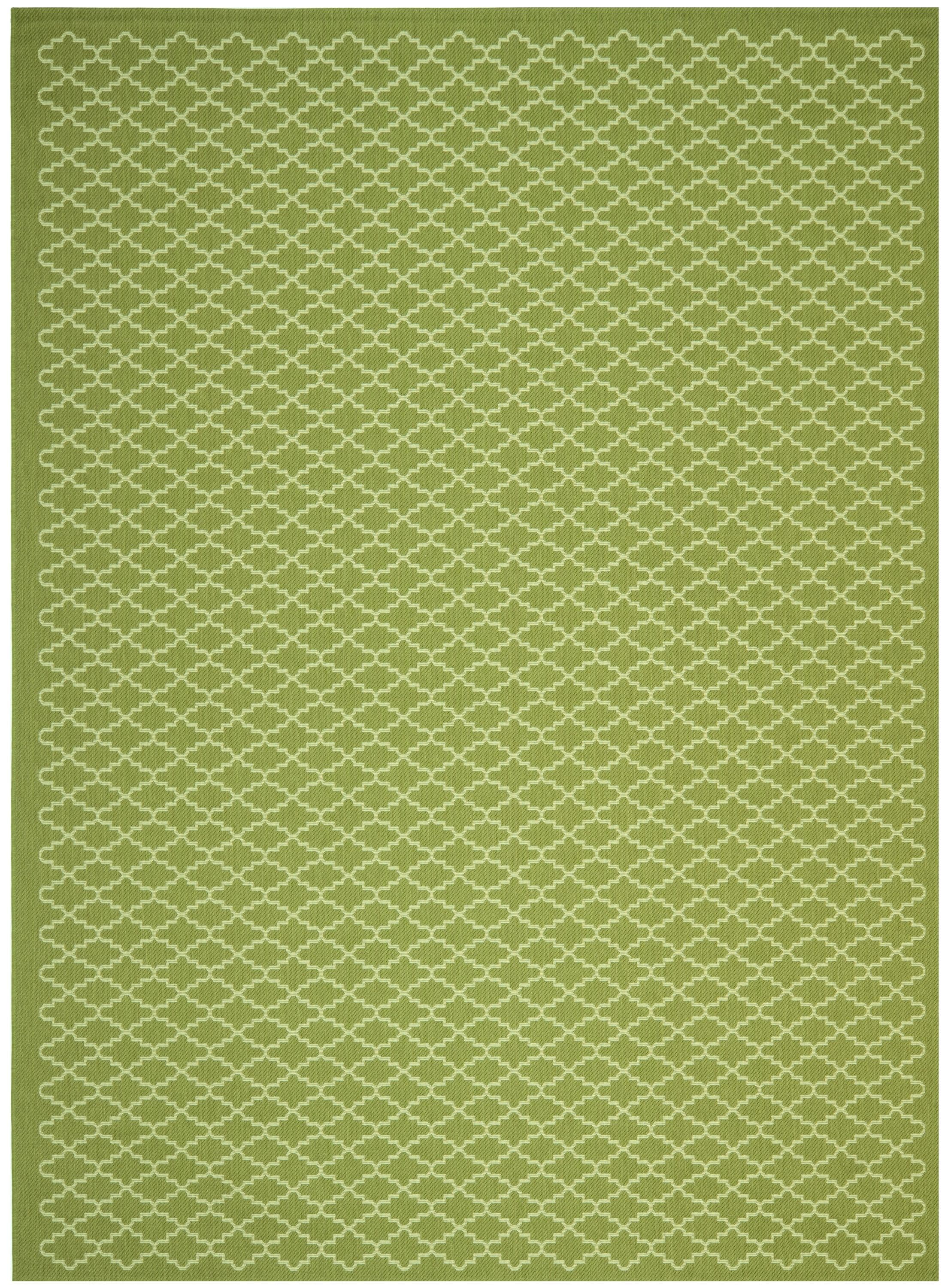 Safavieh CY6919-244-9 Courtyard Watling 9 x 12 (ft) Loomed Polypropylene Green/Beige Rectangular Indoor/Outdoor Trellis Area rug