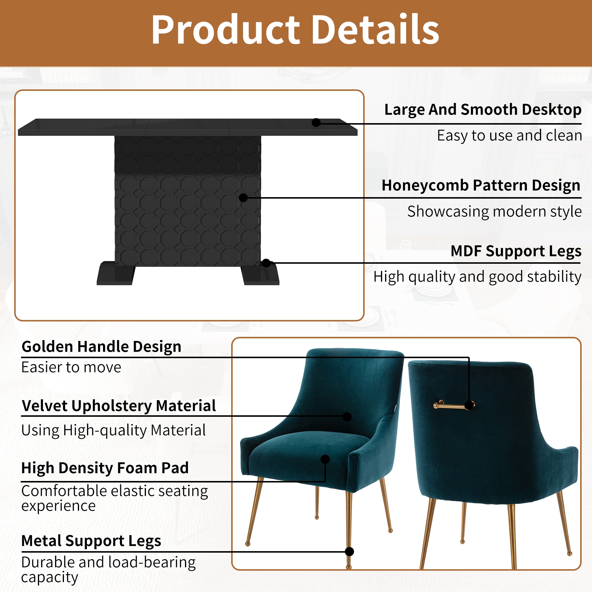 Clihome CL-ST1-BK700LGR Dining-Sets - View #10
