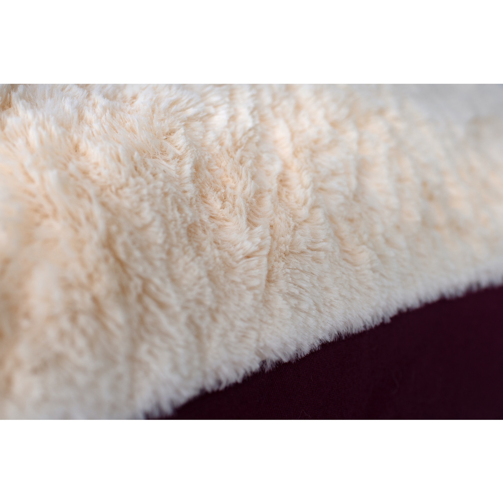 Medium Ivory and Burgundy Waterproof Pet Bed Mat