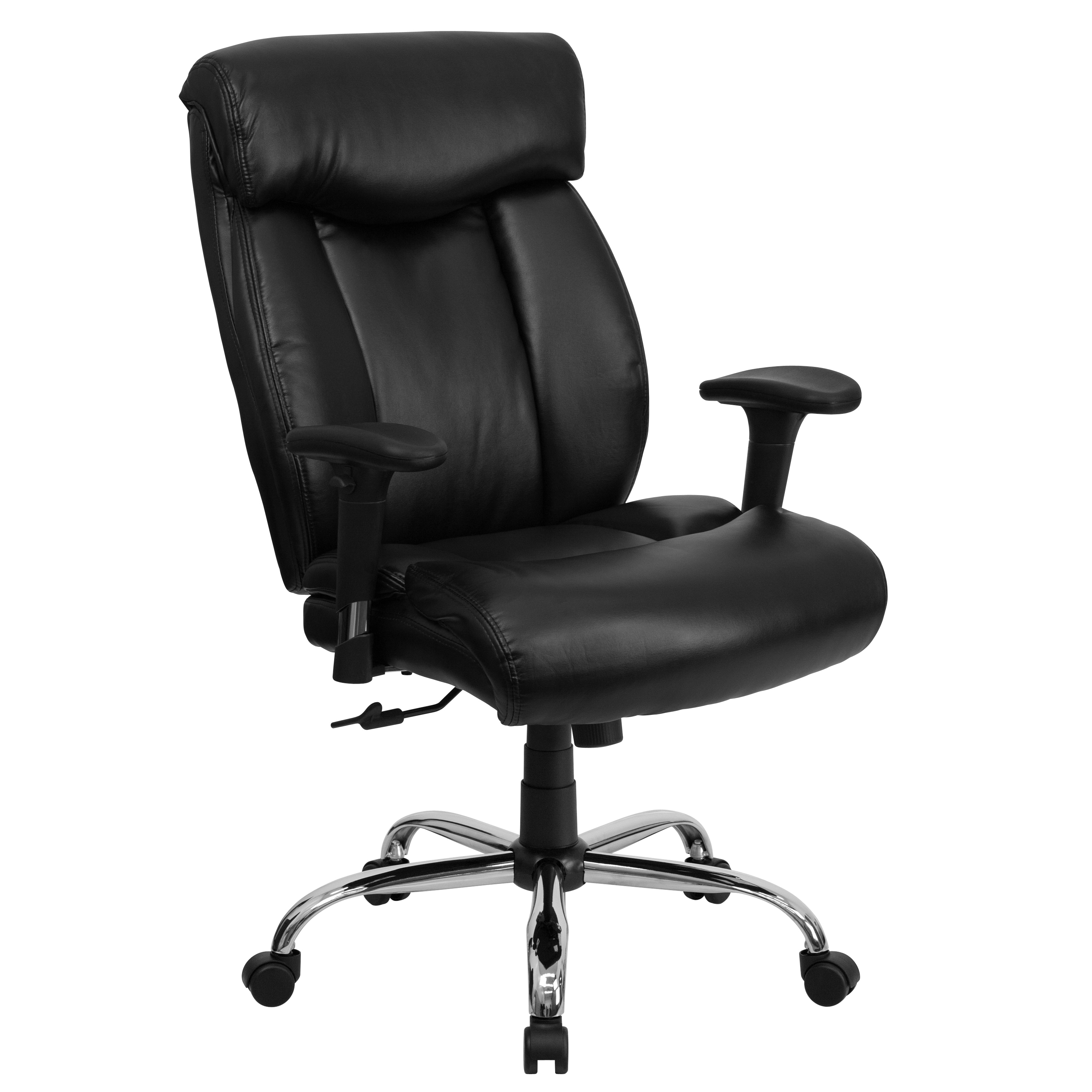 Flash Furniture 847254033107 HERCULES Black Leathersoft Contemporary Adjustable Height Swivel Faux Leather Desk Chair