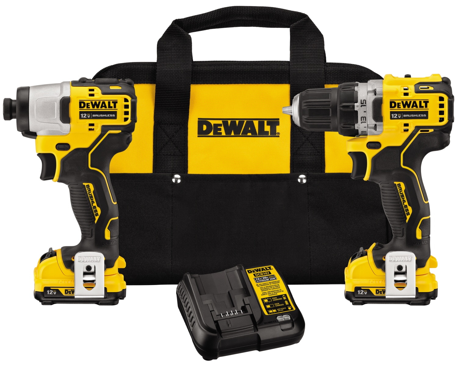 DEWALT XTREME 2-Tool 12-Volt Max Brushless Power Tool Combo Kit with Soft  Case (2-Batteries and charger Included) & FlexTorq 40-Piece 1/4-in Impact  