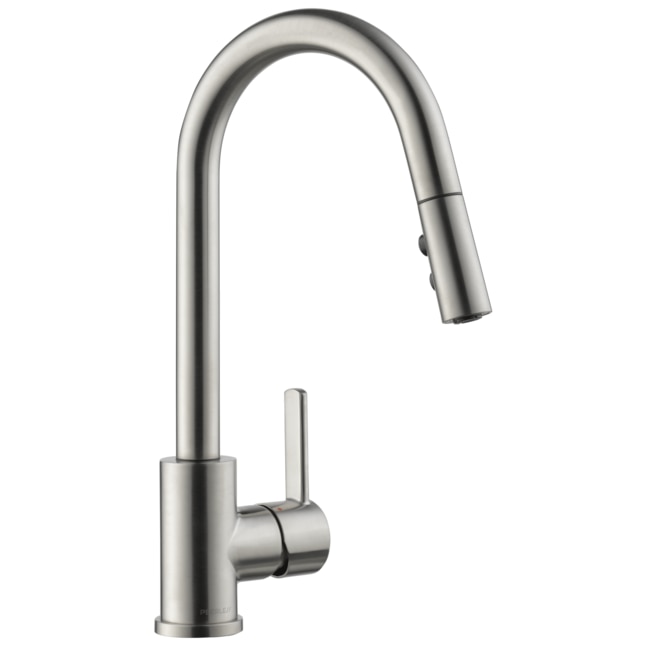 Peerless Precept Stainless 1-Handle Deck-Mount High-Arc Handle Kitchen Faucet (Deck Plate Included) Peerless Precept Stainless 1-Handle Deck-Mount High-Arc Handle Kitchen Faucet (Deck Plate Included)