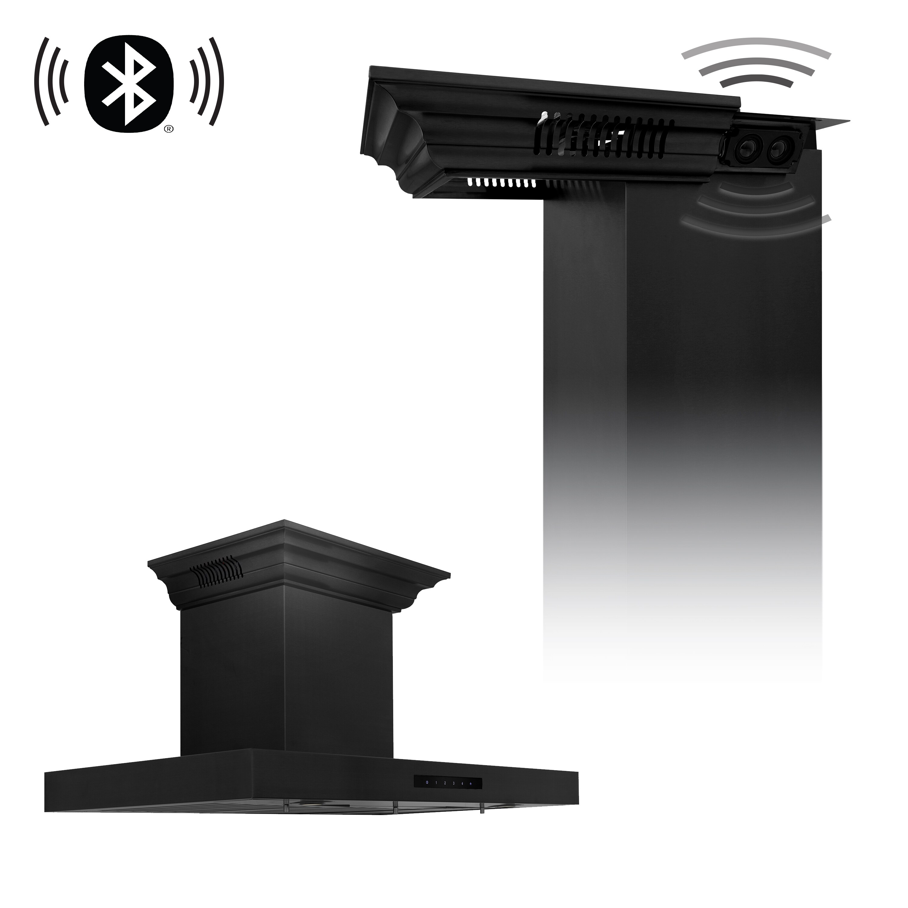 ZLINE KITCHEN & BATH BSKENCRN-BT-36 36 inch Ducted 400-CFM Black Stainless Steel Wall-Mounted Range Hood